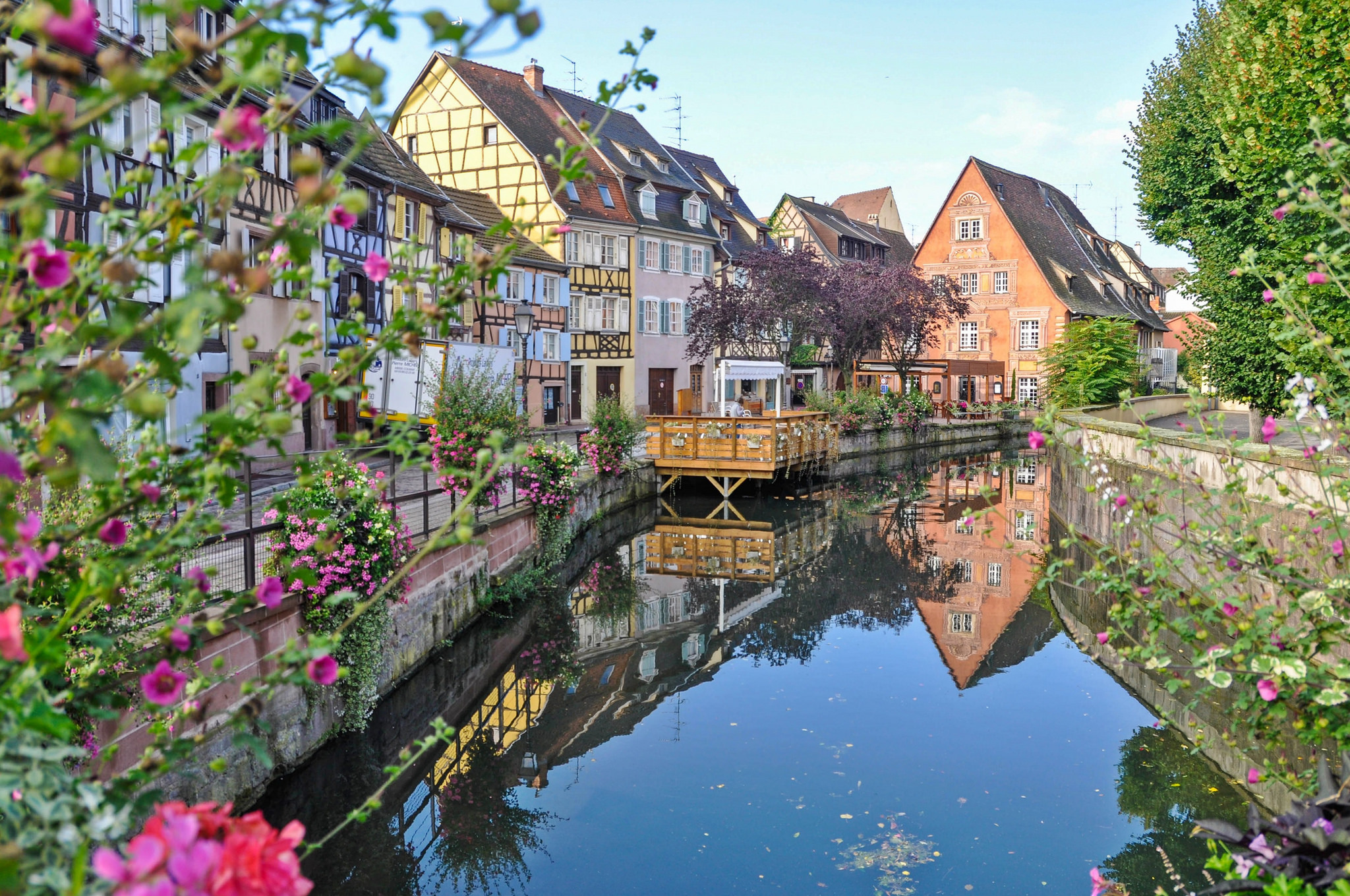 Canal Colmar France House Reflection Town 2048x1359