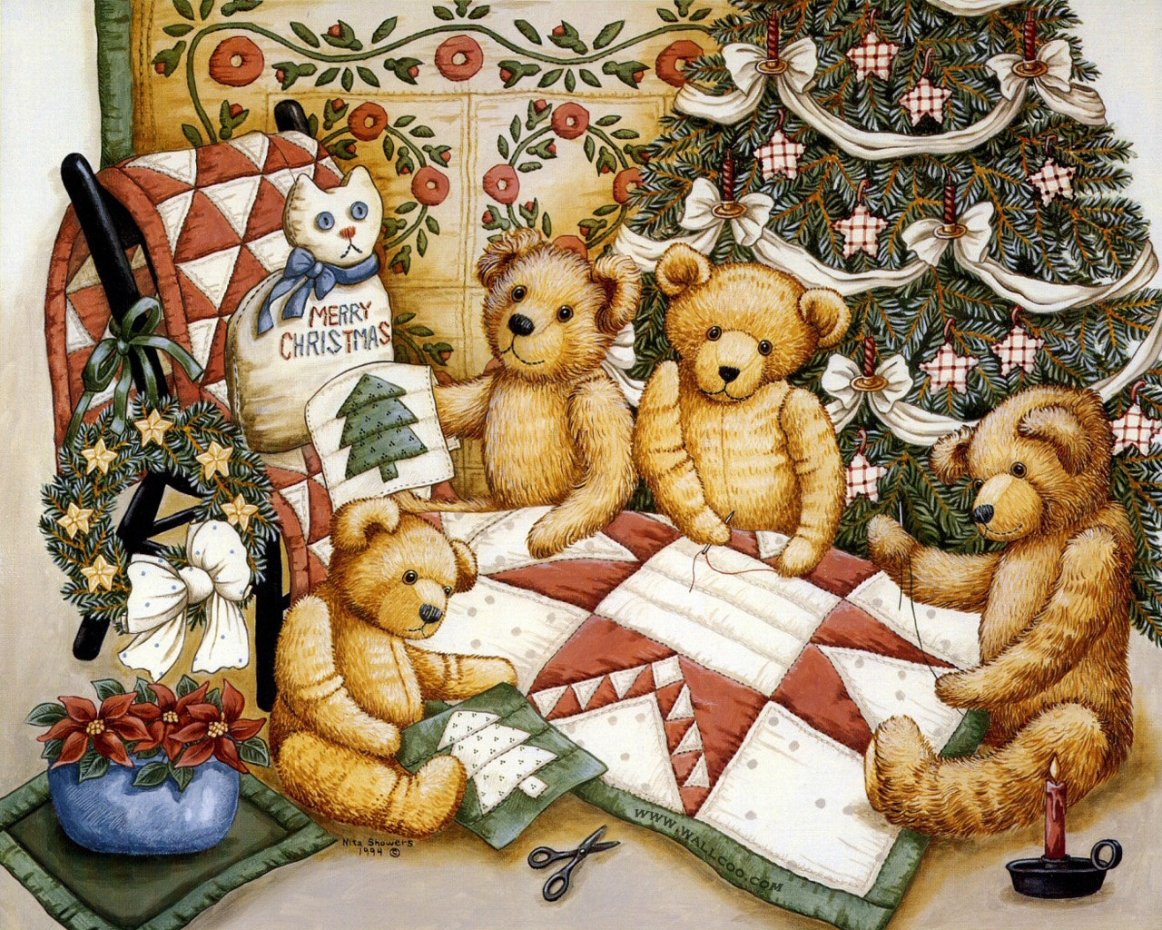 Christmas Teddy Bear 1280x1024