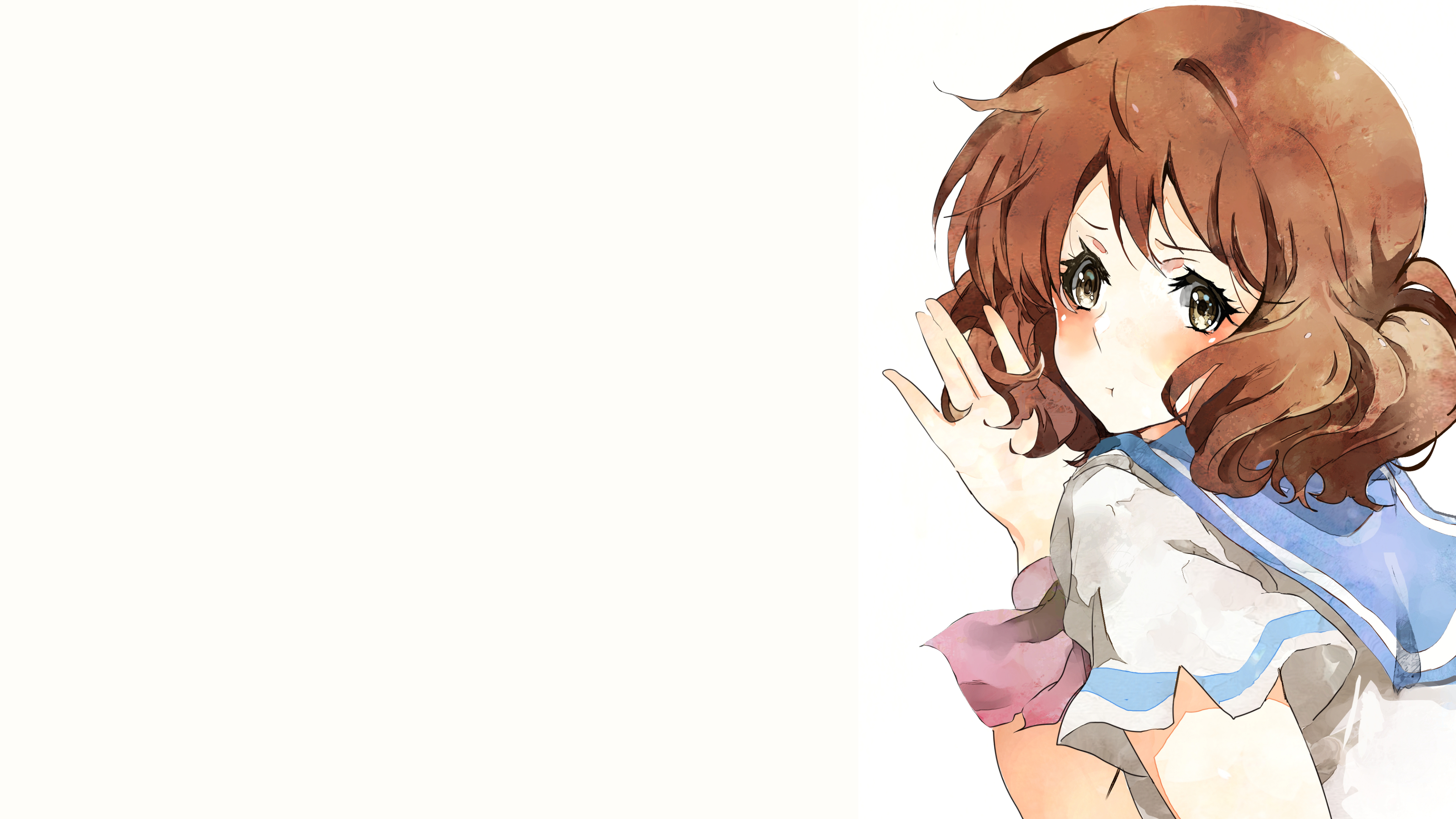 Anime Hibike Euphonium Oumae Kumiko Brunette White Background School Uniform 4K Anime Girls 3840x2160