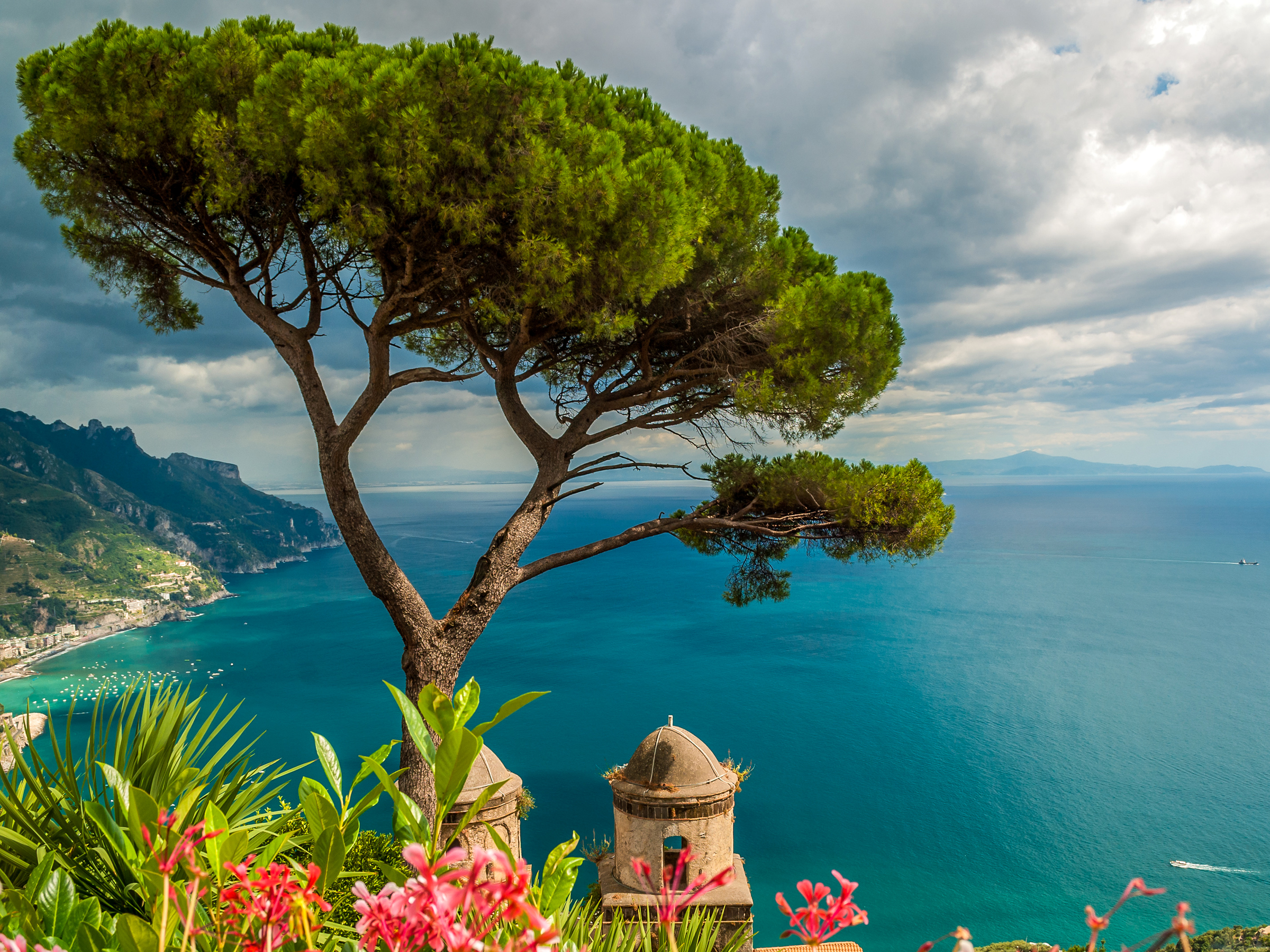 Coast Horizon Italy Mountain Ocean Ravello Tree 2400x1800