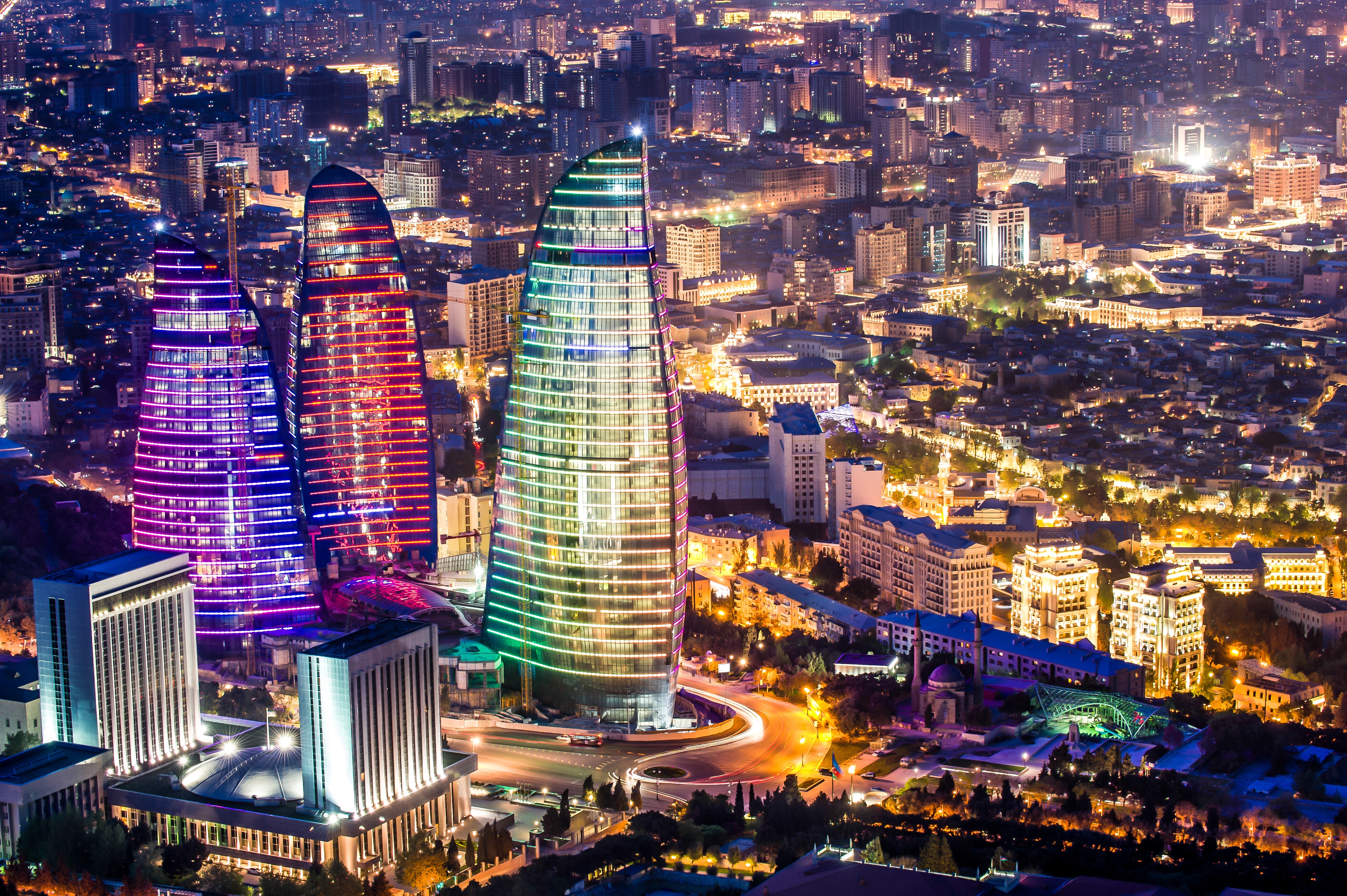 Azerbaijan Baku Flame Towers 4256x2832
