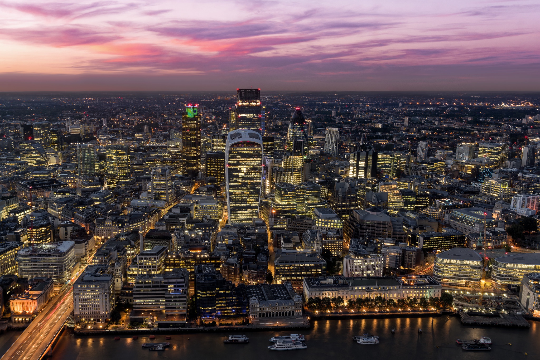 Building City Cityscape London Night Skyscraper United Kingdom 2048x1366