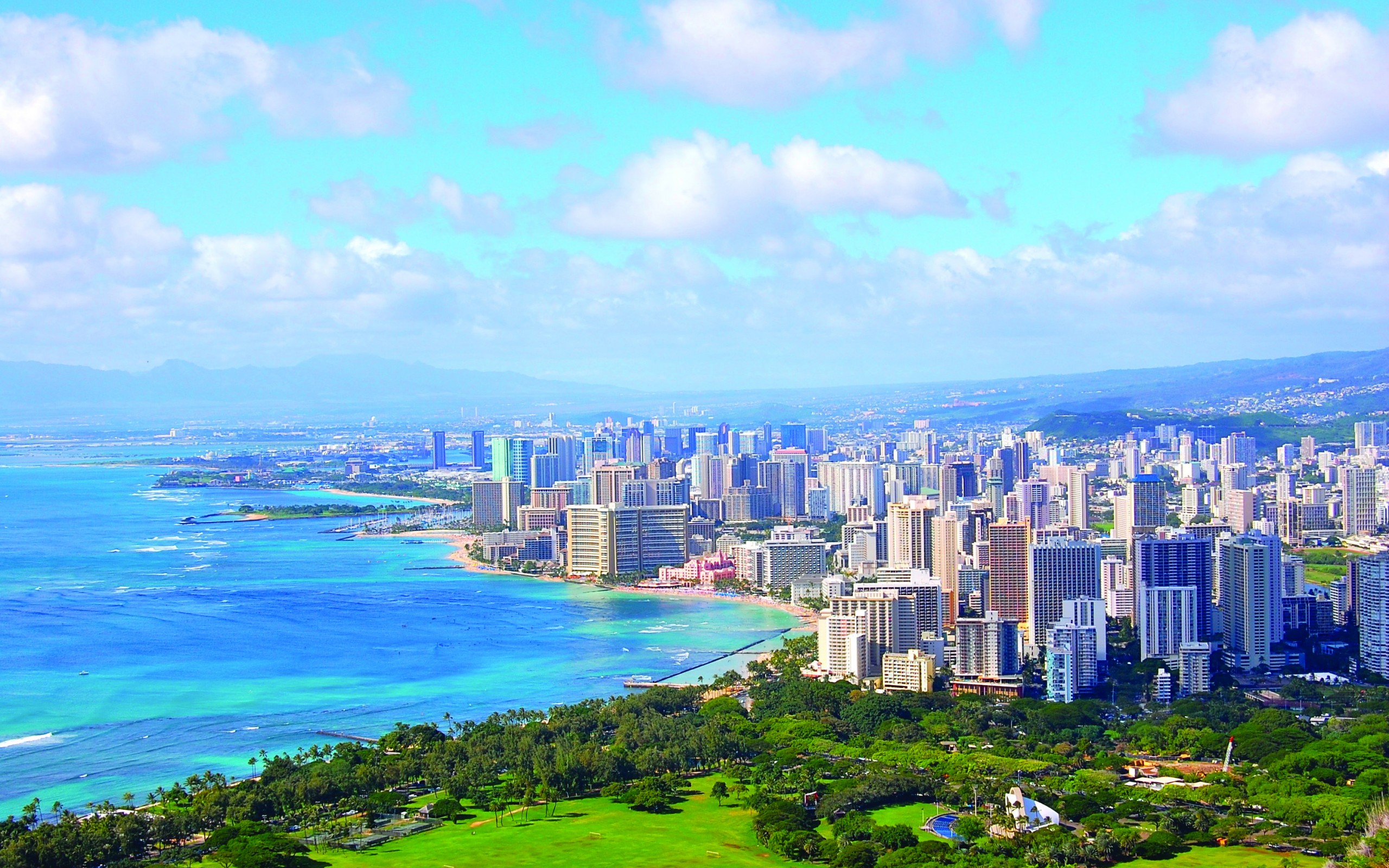 City Cityscape Coast Coastline Hawaii Honolulu 2560x1600