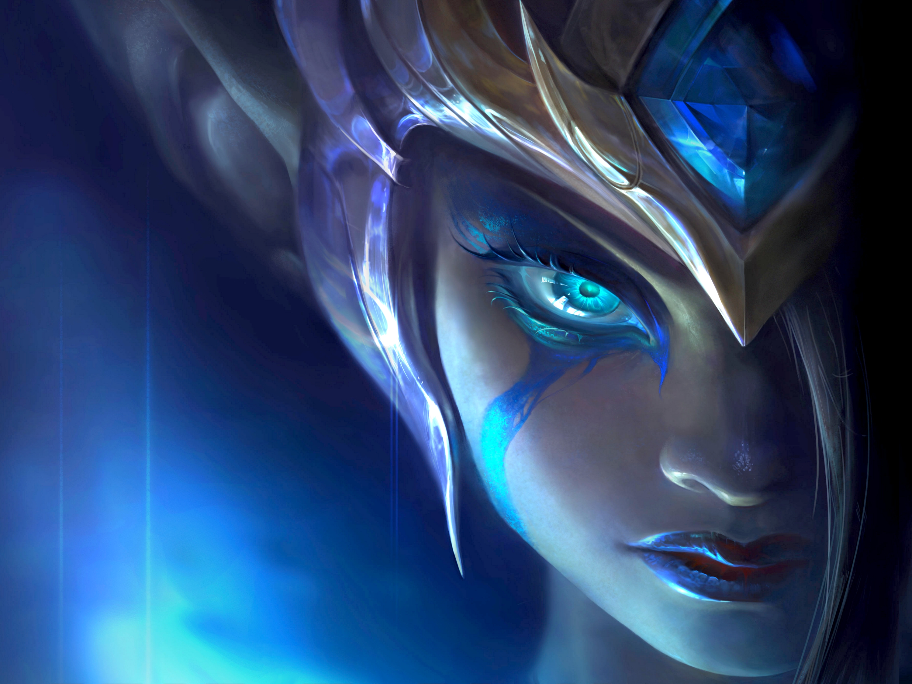 Blue Blue Eyes Face Fantasy Girl Morgana League Of Legends Woman 3000x2250