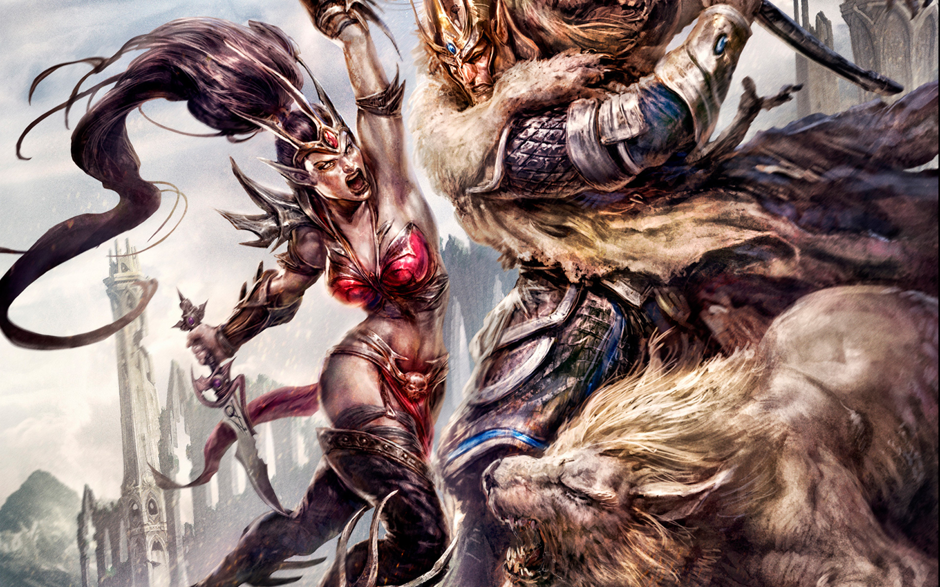 Battle Dagger Lion Warhammer Online Age Of Reckoning Warrior Woman Warrior 1920x1200