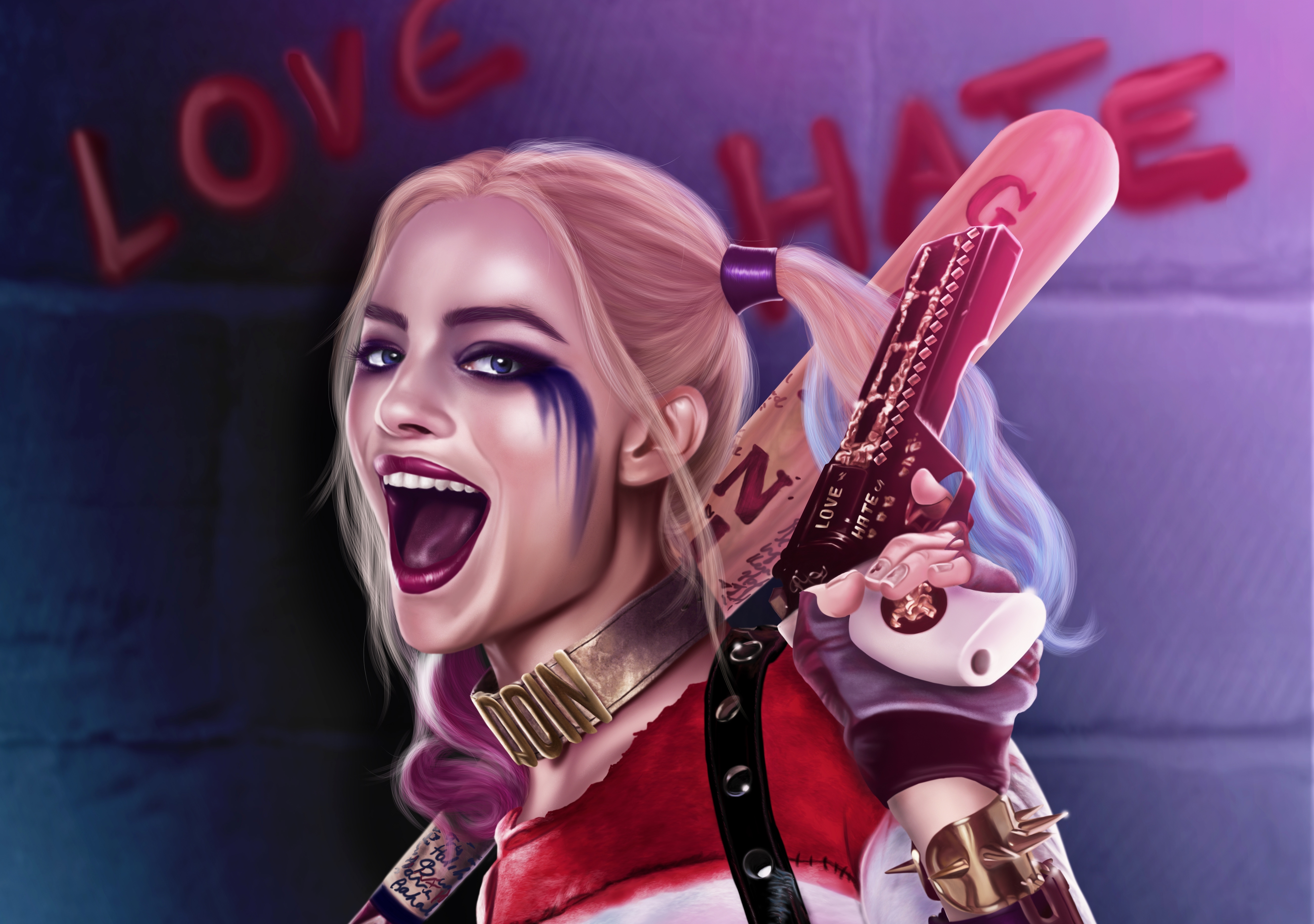 Artistic Harley Quinn Margot Robbie Suicide Squad 5314x3737