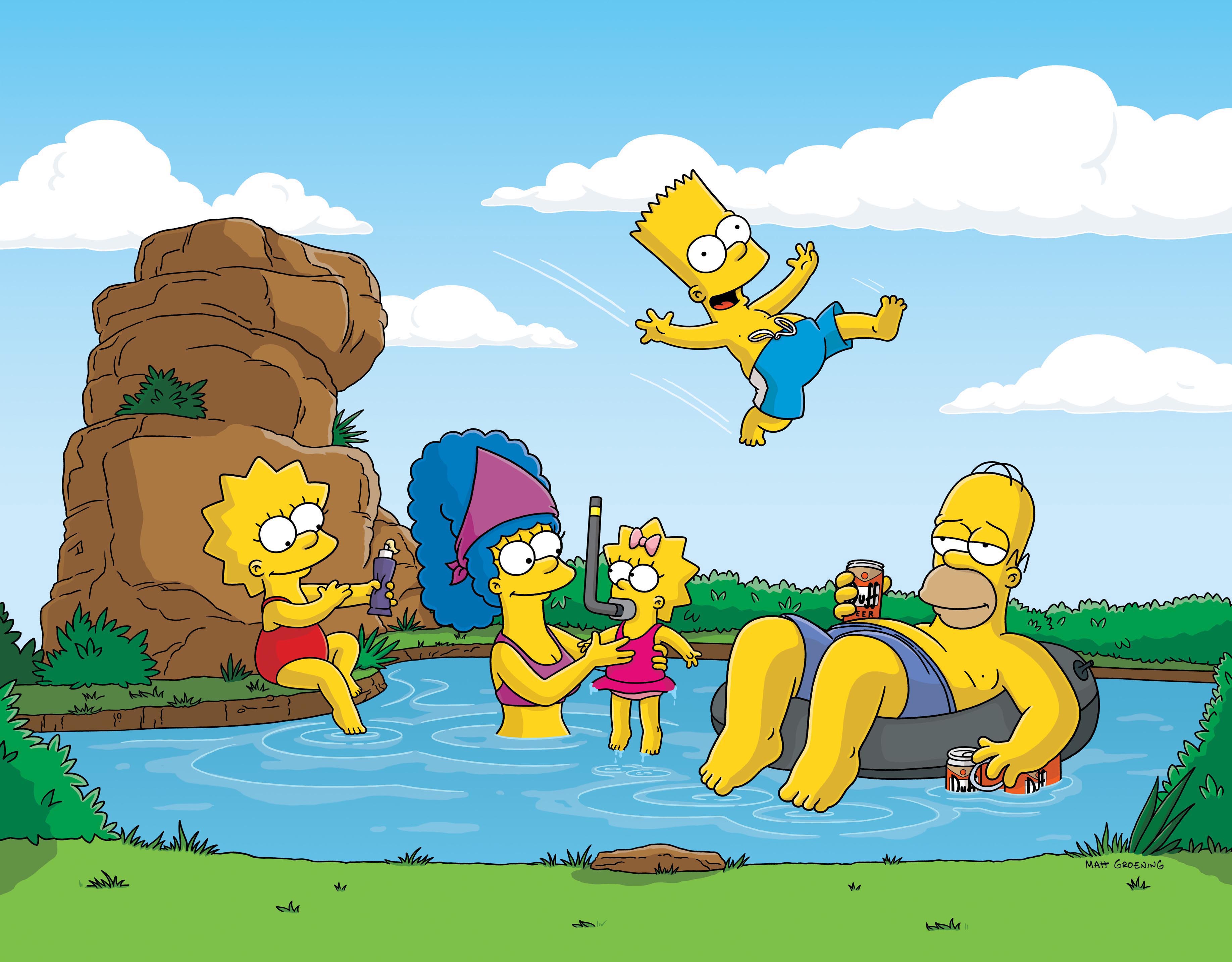 Bart Simpson Homer Simpson Lisa Simpson Maggie Simpson Marge Simpson The Simpsons 3672x2866