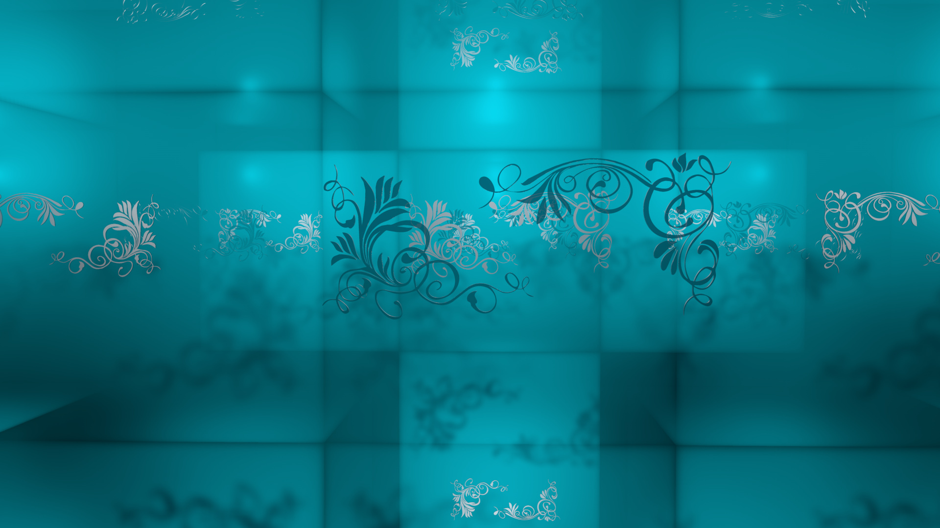 Flower Pattern Turquoise 1920x1080