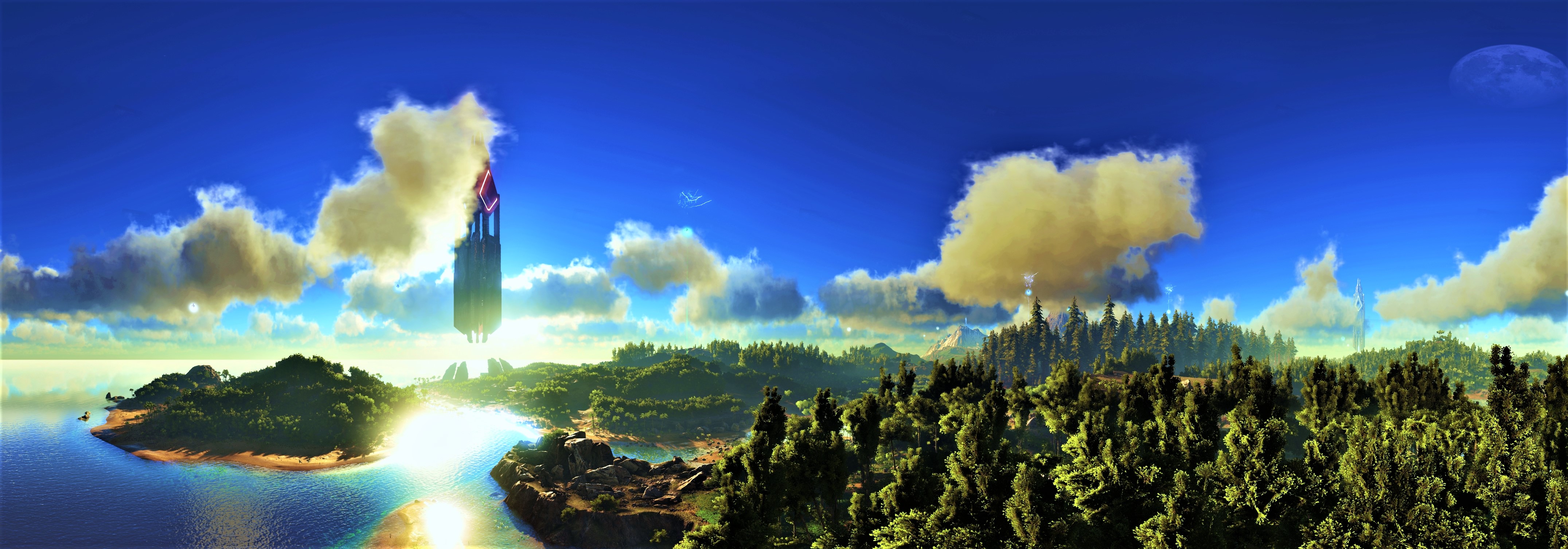 Ark Survival Evolved Island Sky Wallpaper Resolution 4302x1508 Id Wallha Com