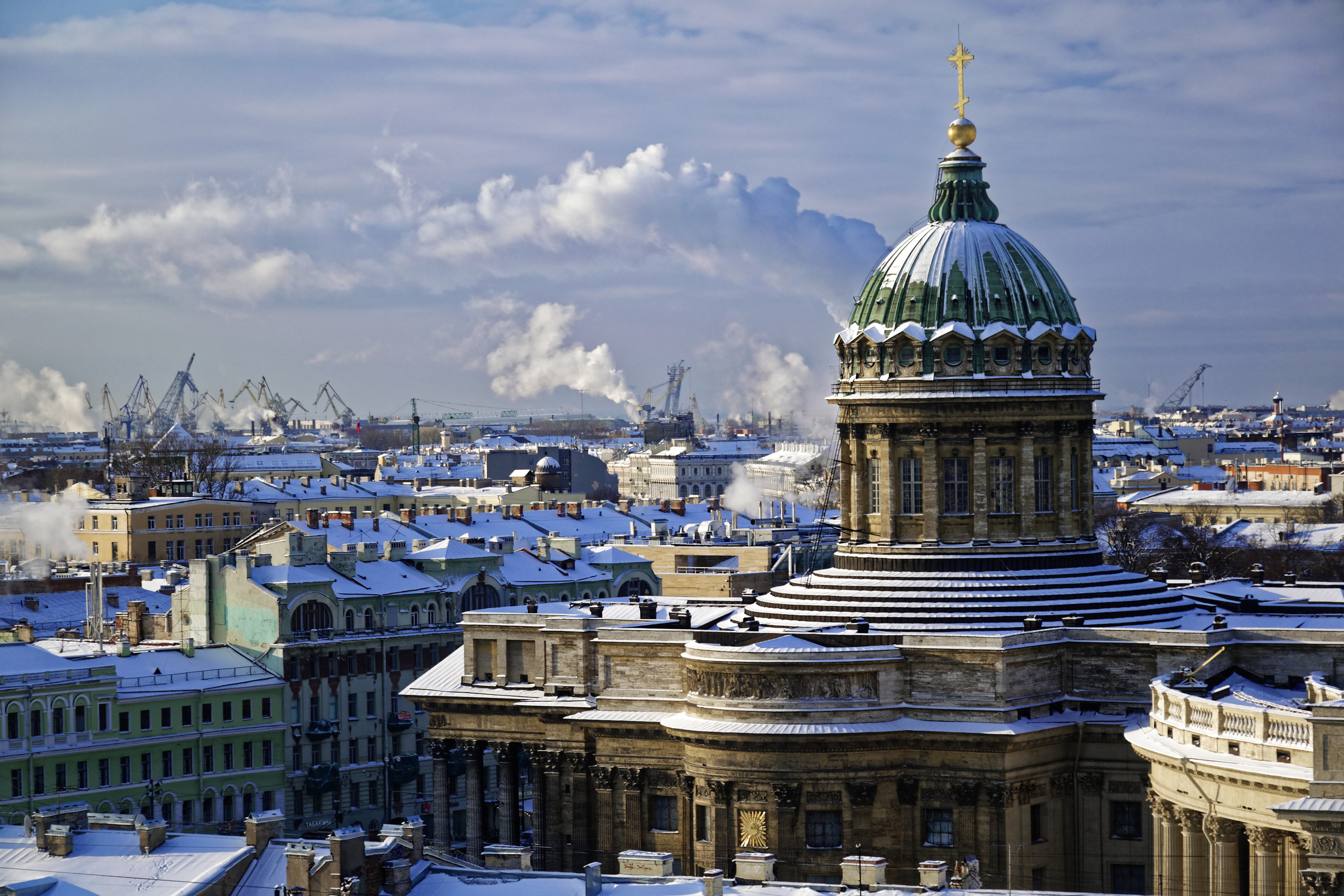 Building City Dome Russia Saint Petersburg Winter 2560x1707