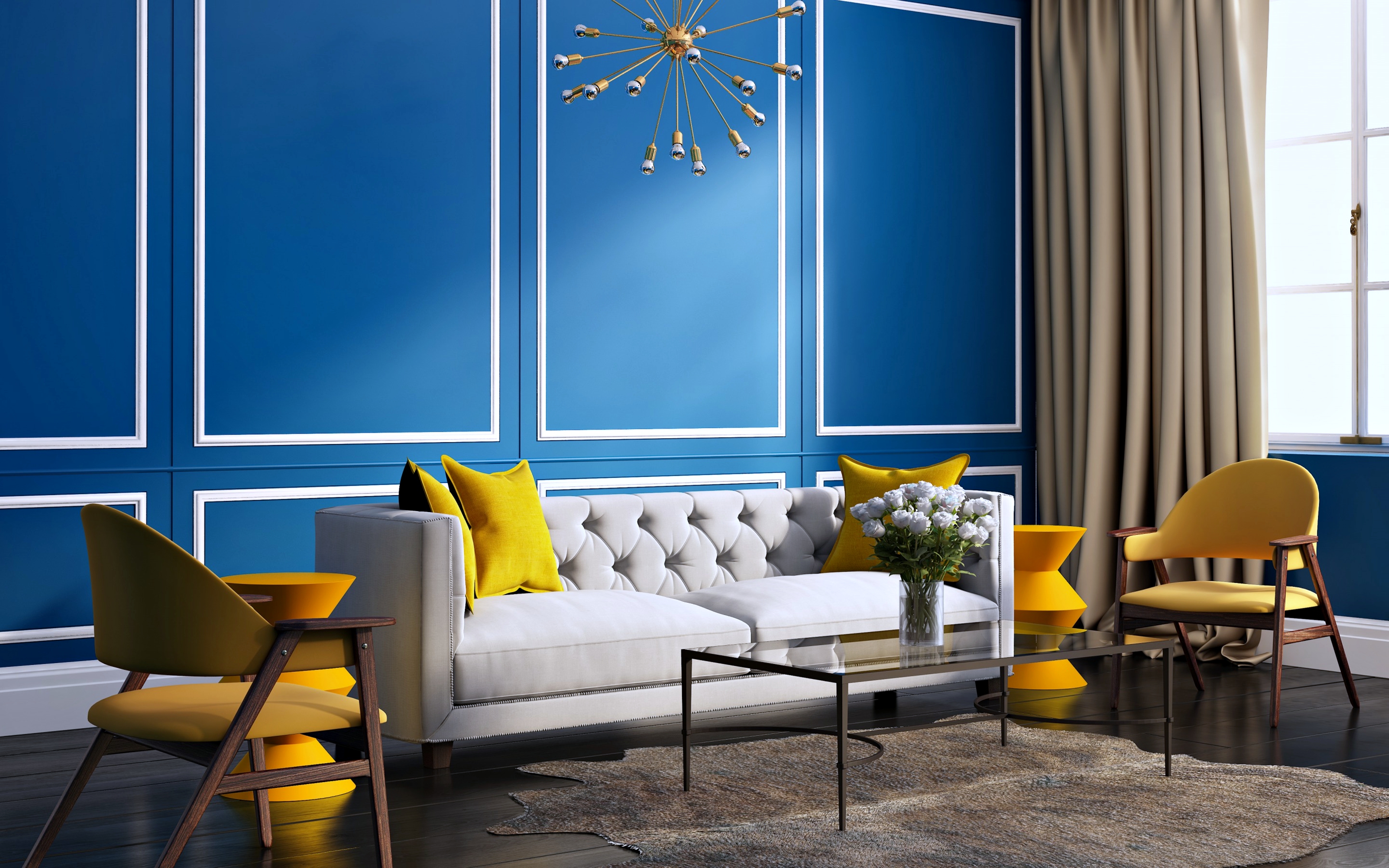 Furniture House Interior Sofa Style 3840x2400