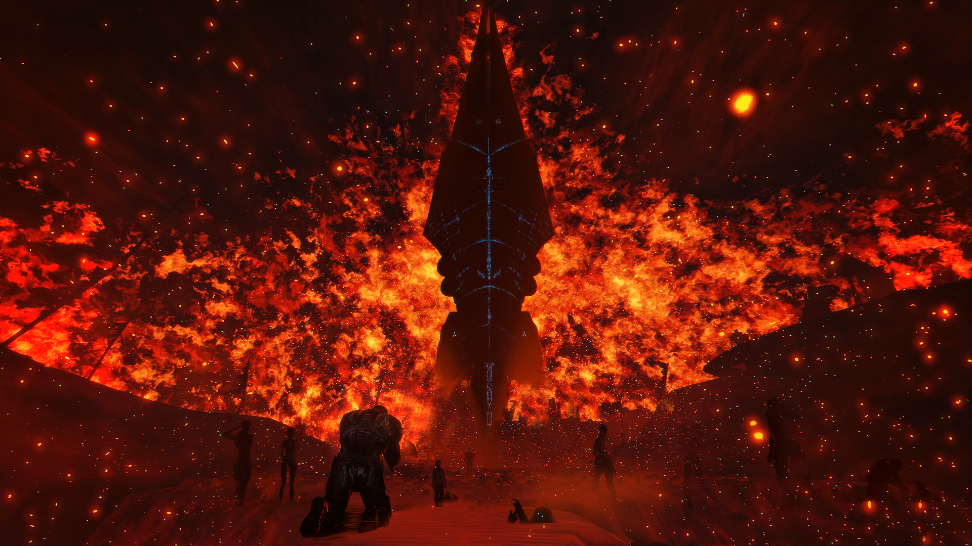 Commander Shepard Fire Mass Effect 3 1920x1080