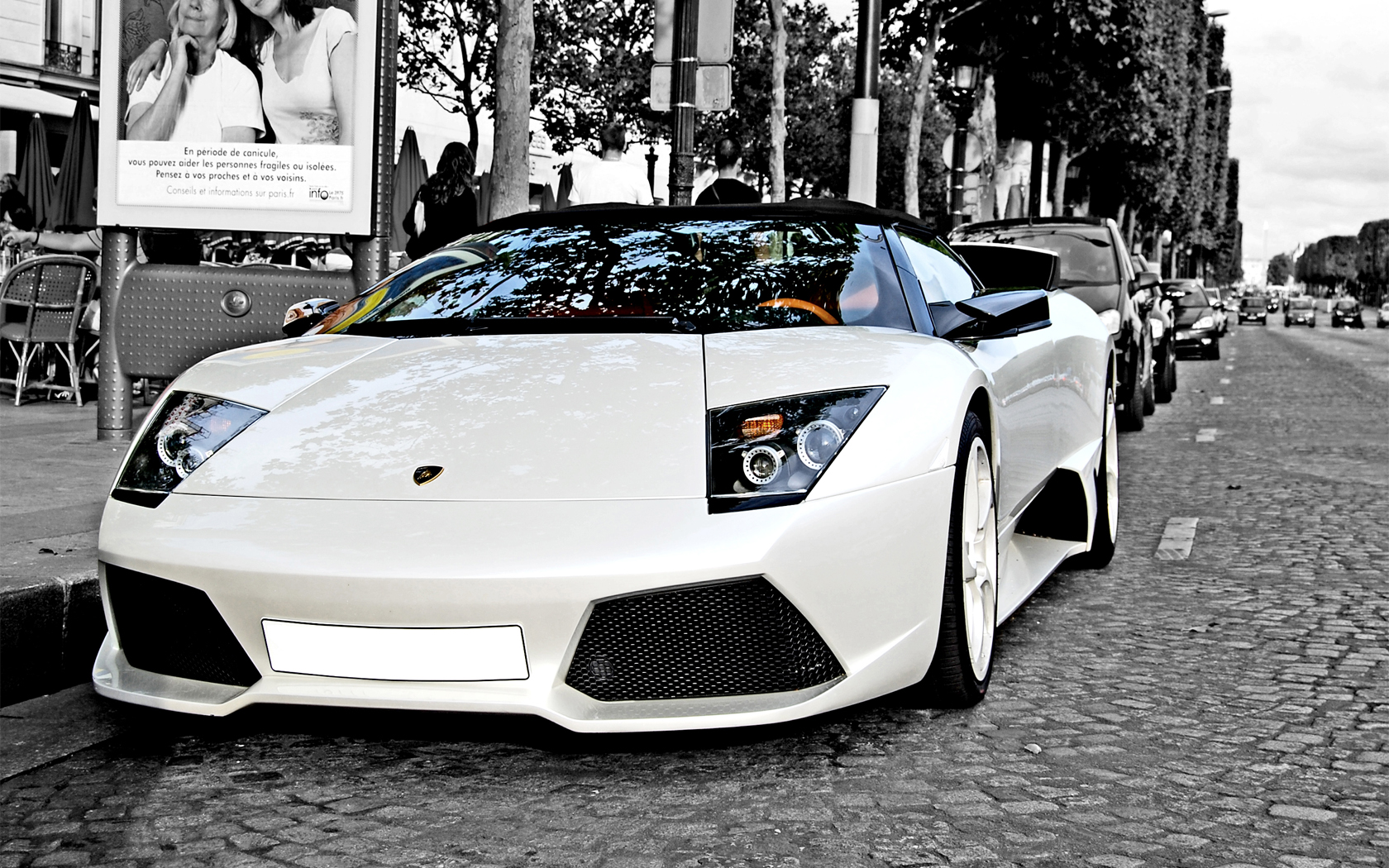 Car Lamborghini Lamborghini Murcielago White 1680x1050