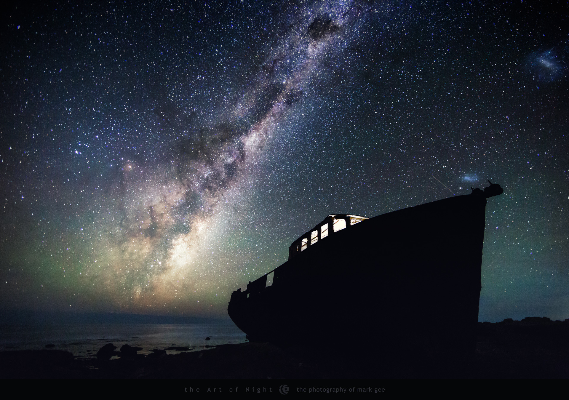 Night Ship Sky Stars 1920x1350