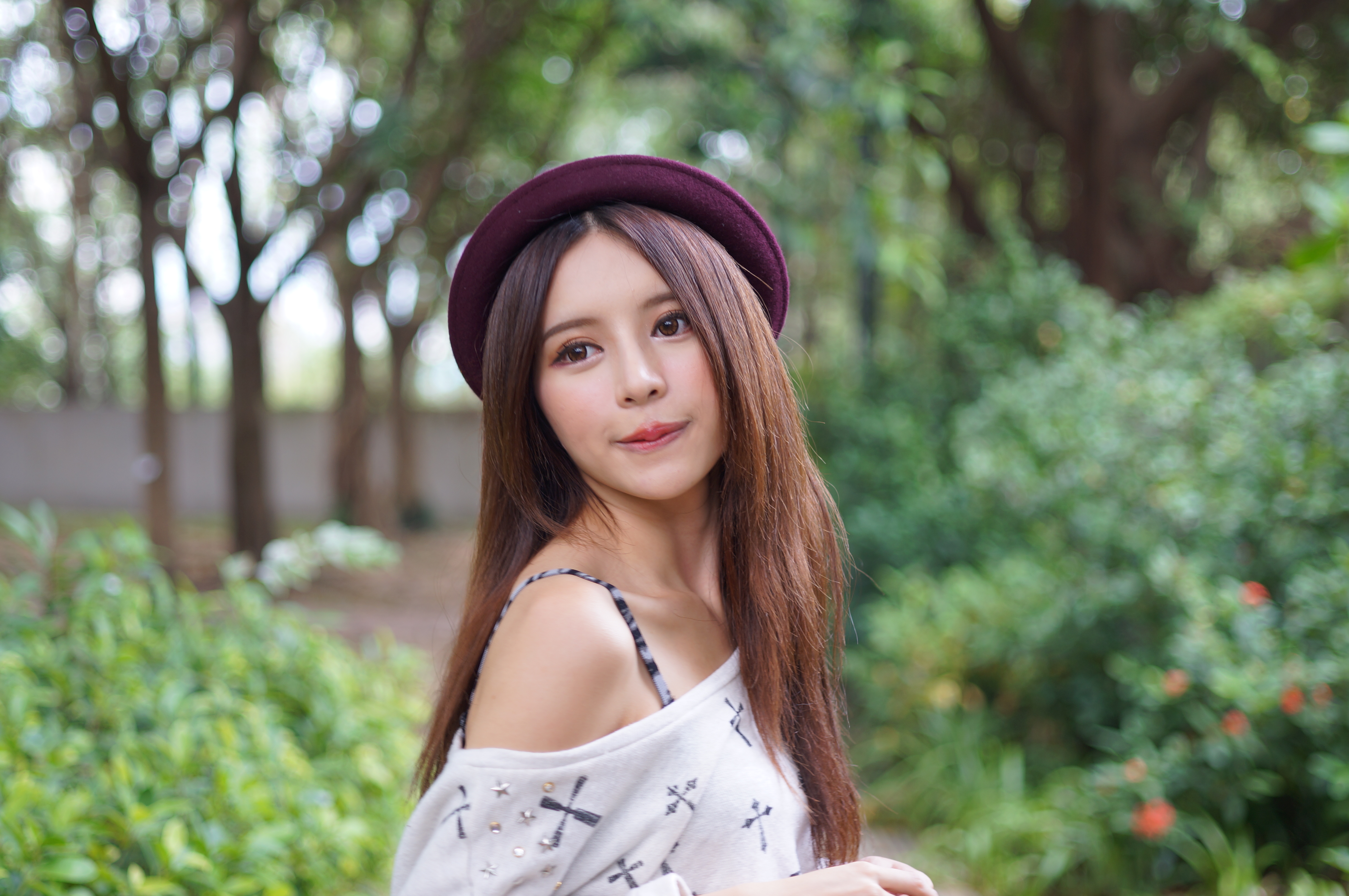 Bokeh Face Girl Hat Hong Kong Julie Chang Model Pak Smile Zhang Qi Jun 4912x3264