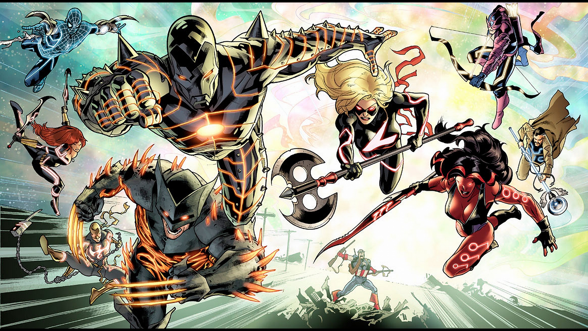 Black Widow Captain America Fear Itself Hawkeye Iron Man Ms Marvel Spider Man Wolverine 1920x1080
