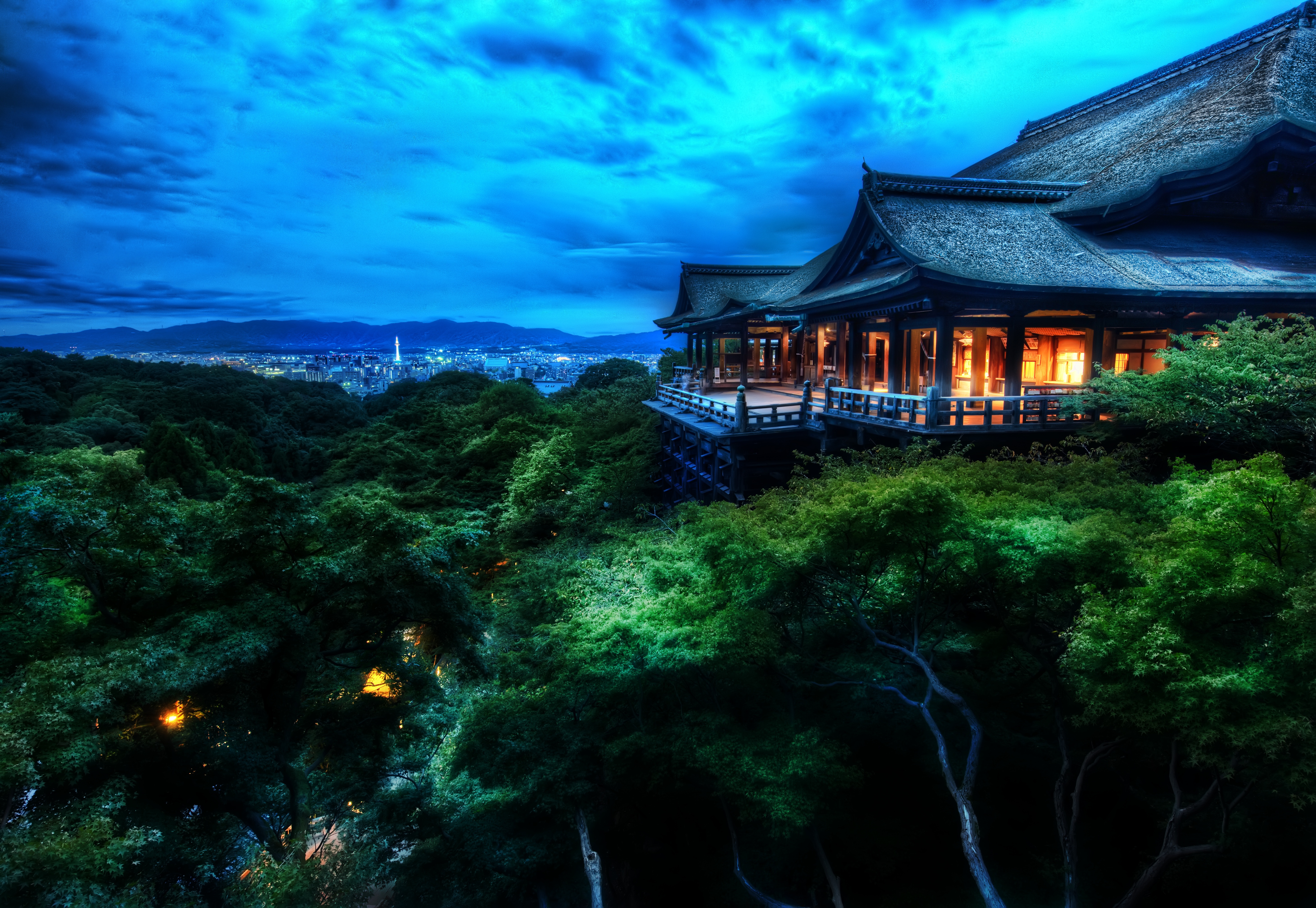 Architecture Buddhist Temple Japan Kiyomizu Dera Kyoto Night Otowa San Kiyomizu Dera Temple 5844x4032