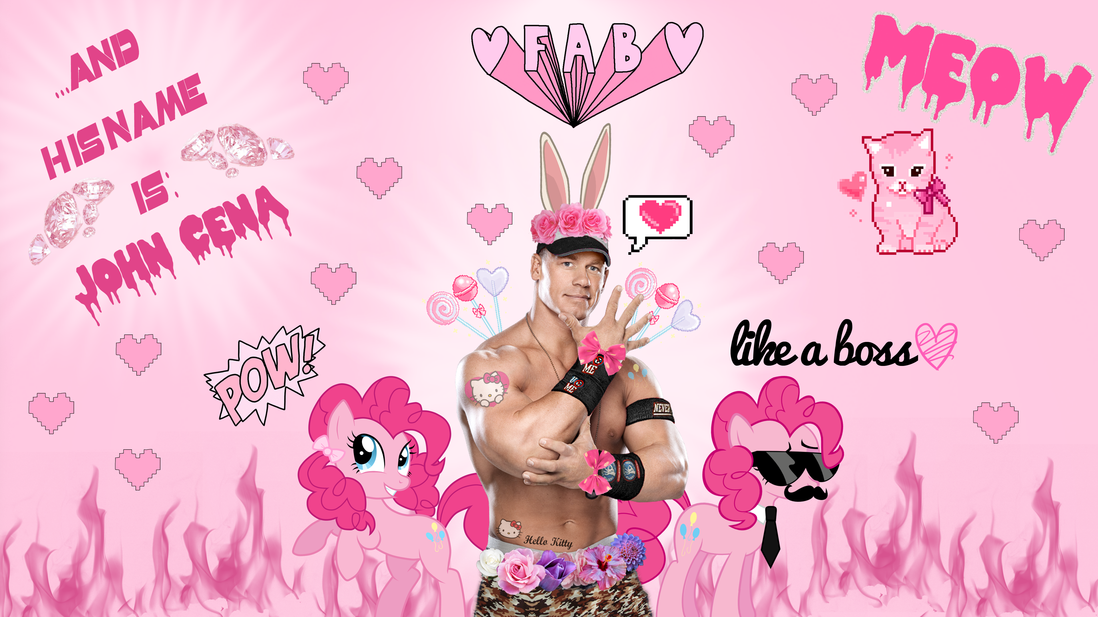 John Cena Pinkie Pie 3840x2160