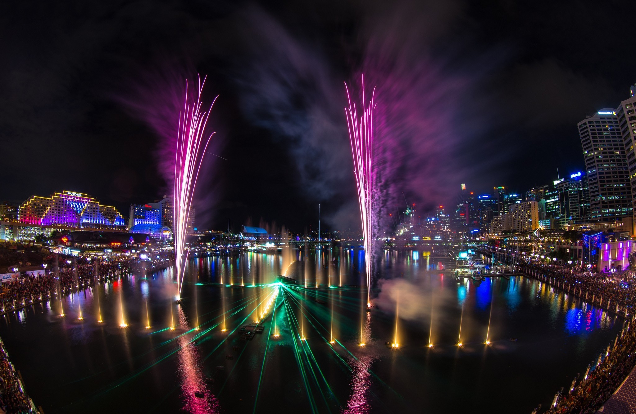 Australia Darling Harbour Fireworks Sydney 2048x1336