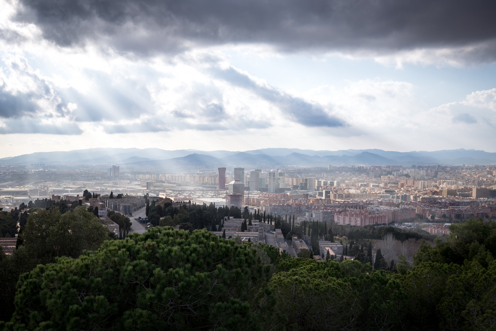 Barcelona City Cityscape Cloud Landscape Spain Sunbeam 2048x1365