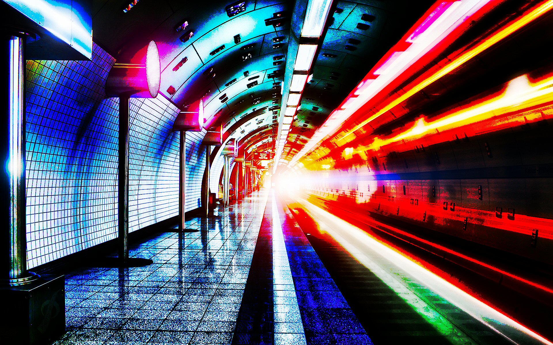 Metro Red Subway Tunnel 1920x1200