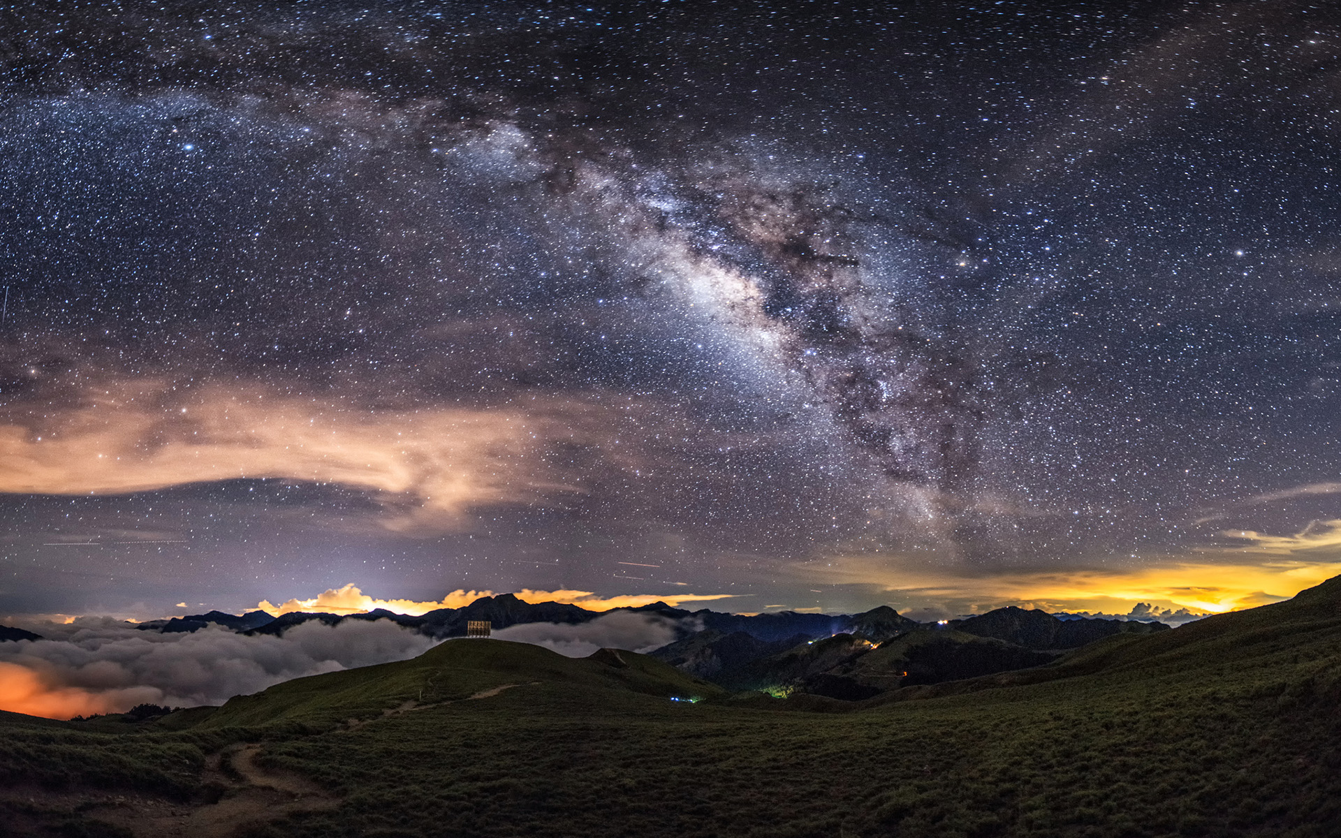 Landscape Milky Way Nature Night Sky Starry Sky Stars 1920x1200