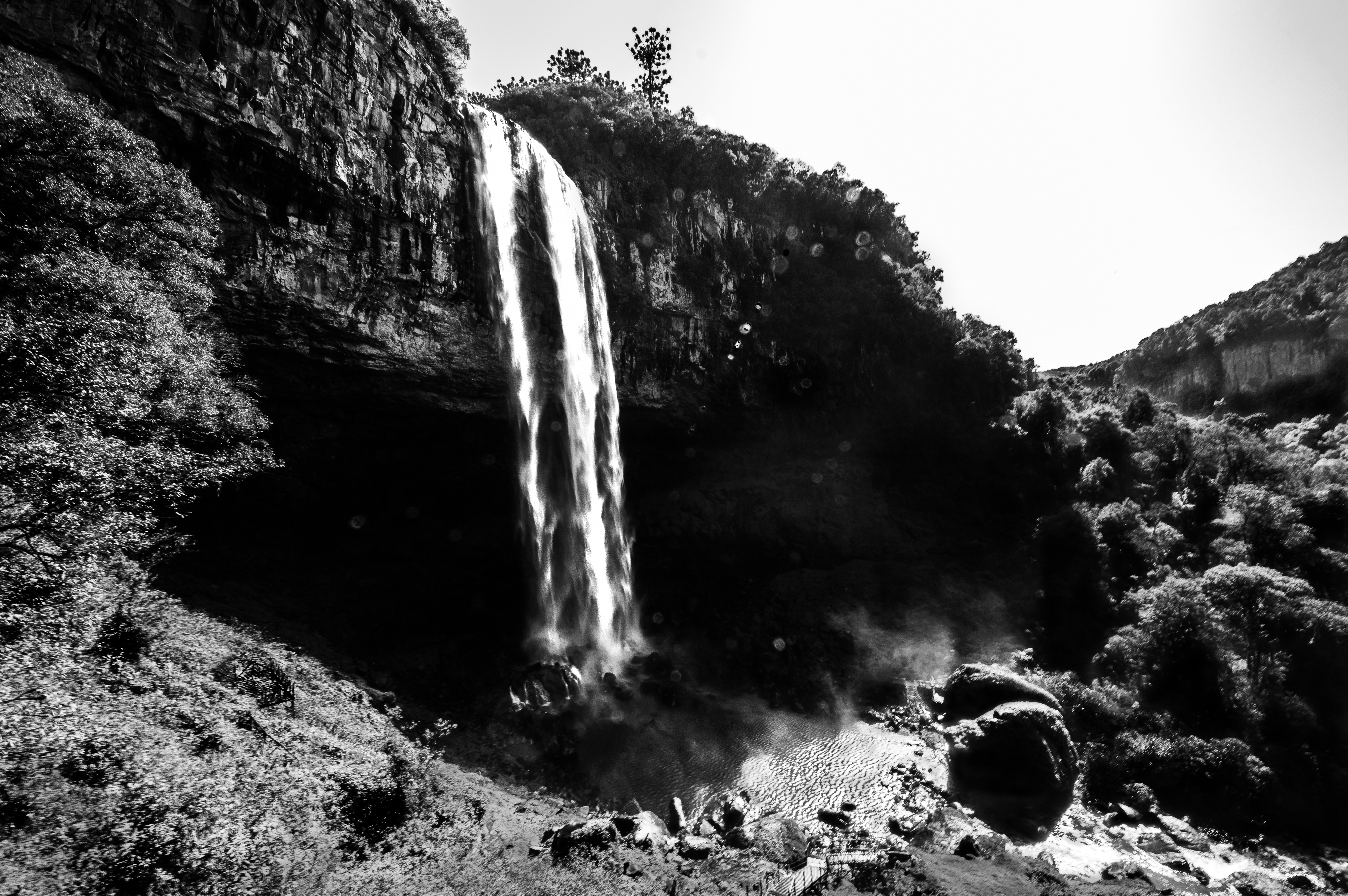 Black Amp White Brazil Caracol Falls Nature Waterfall 6016x4000
