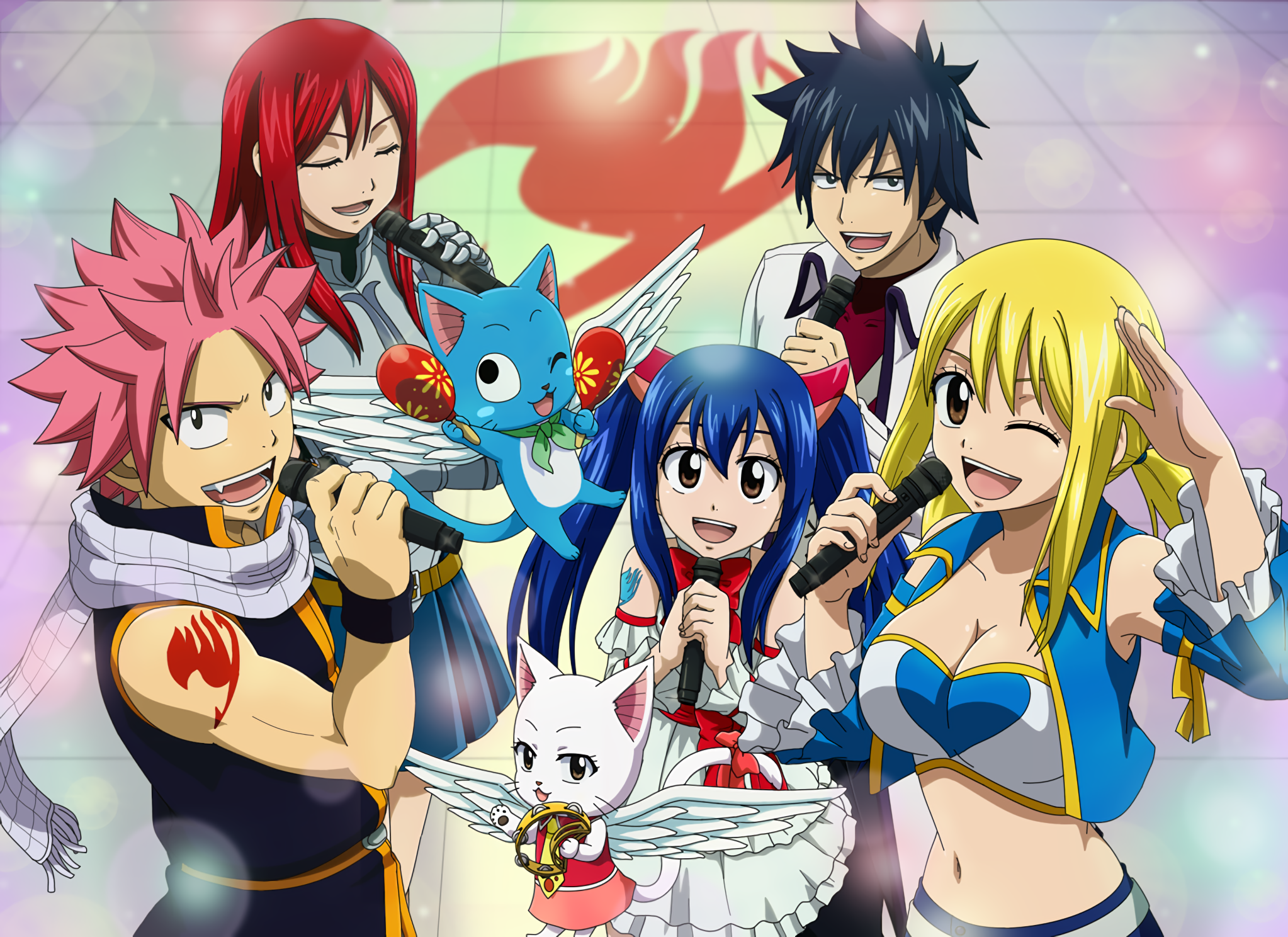 Charles Fairy Tail Erza Scarlet Gray Fullbuster Happy Fairy Tail Lucy Heartfilia Natsu Dragneel Wend 2046x1488