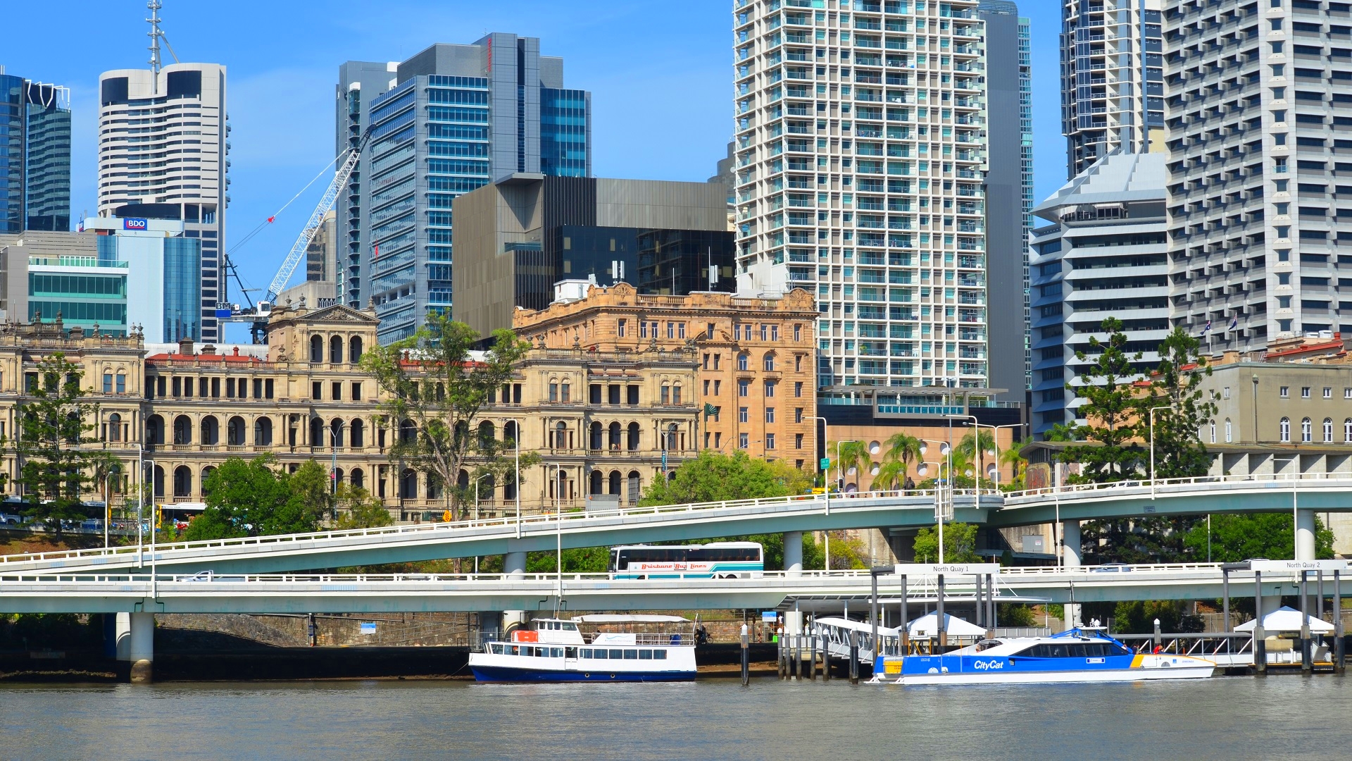 Australia Boat Brisbane Building City Ferry Freeway Highway Photography Queensland River Road Skylin 1920x1080