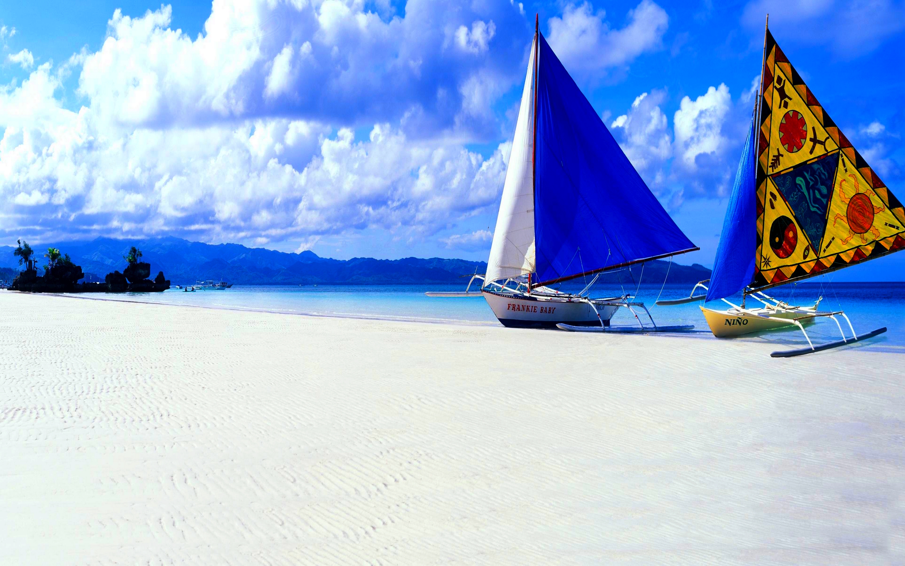 Beach Cloud Ocean Sailboat Sea Tropical Vehicle 2880x1800