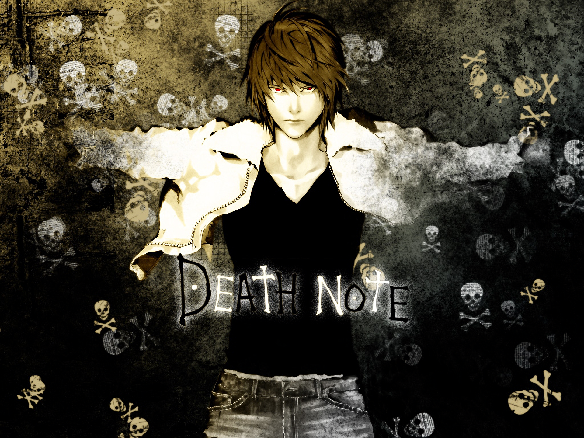 Boy Brown Hair Death Note Light Yagami Red Eyes 1920x1440