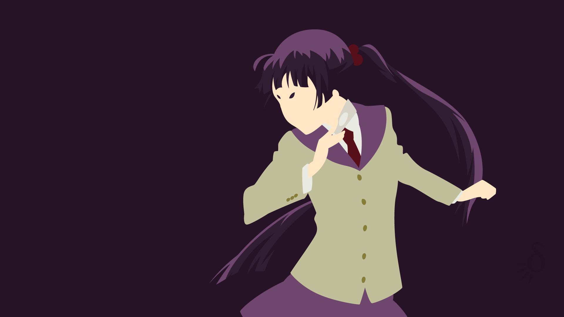 Ao No Exorcist Blue Exorcist Girl Izumo Kamiki Long Hair Minimalist Purple Hair Twintails 1920x1080