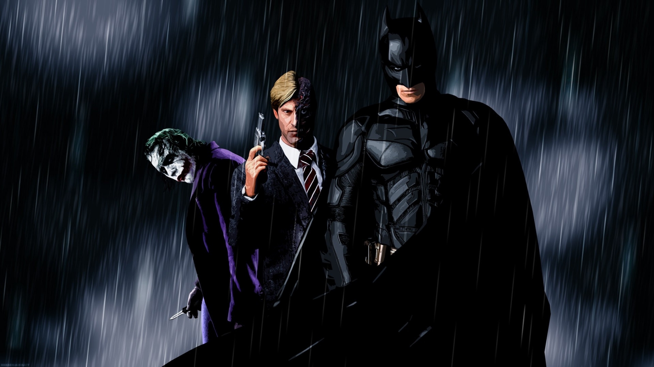 Batman Harvey Dent Joker Two Face 2560x1440