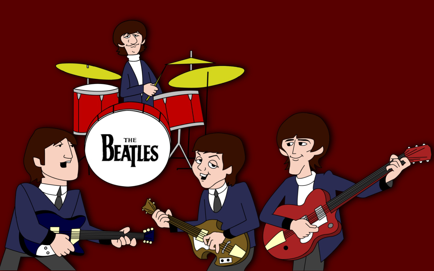 Anime Band Cartoon The Beatles 1440x900