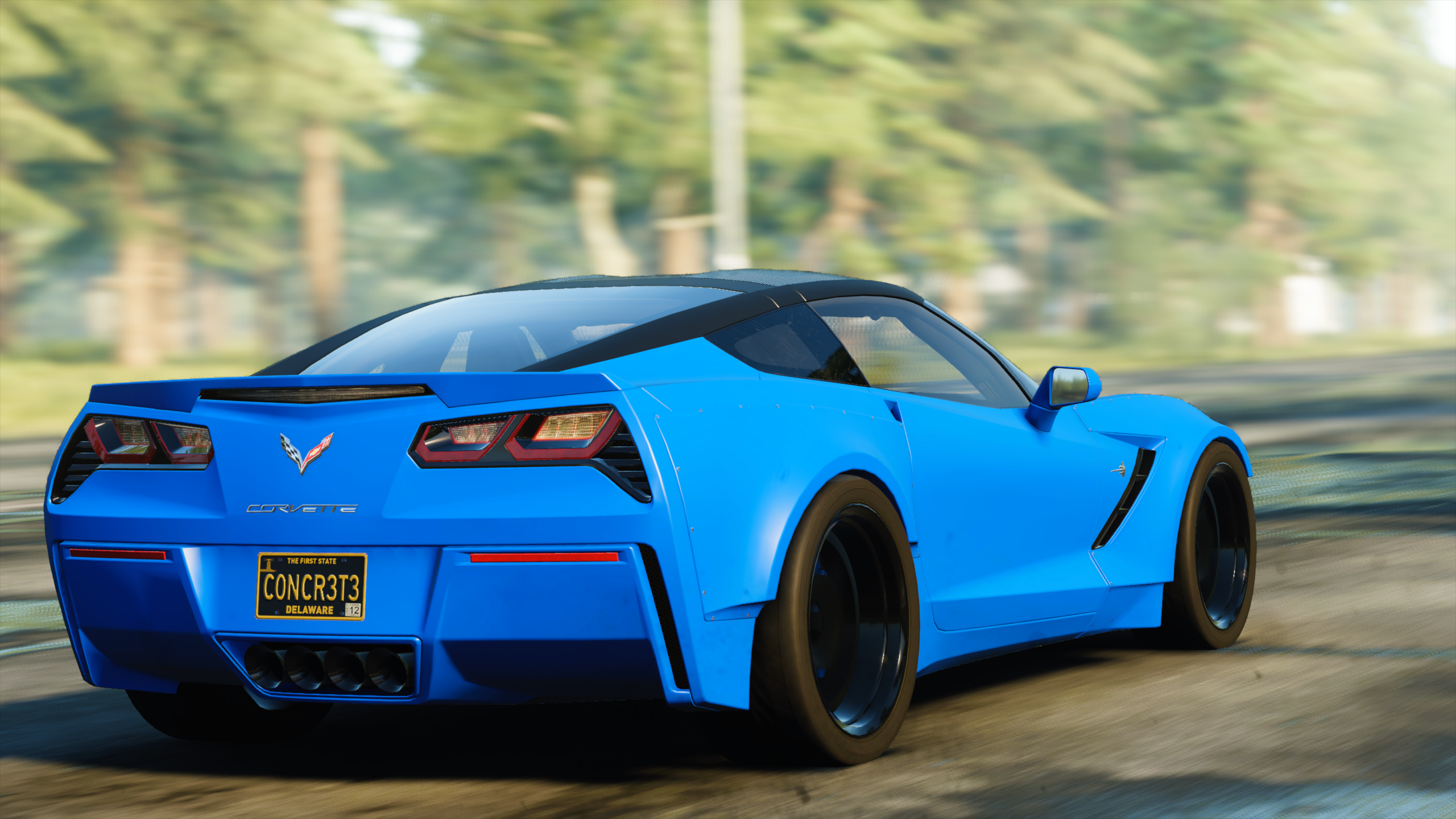 Blue Car Chevrolet Chevrolet Corvette Chevrolet Corvette Stingray 2560x1440