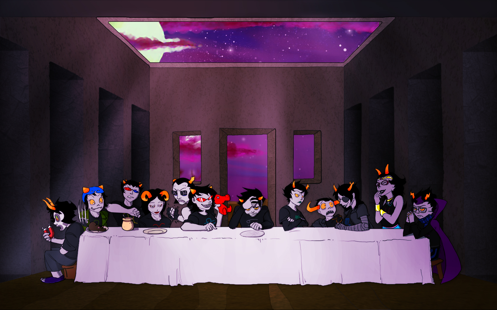 Cartoon Dark Homestuck The Last Supper 1680x1050