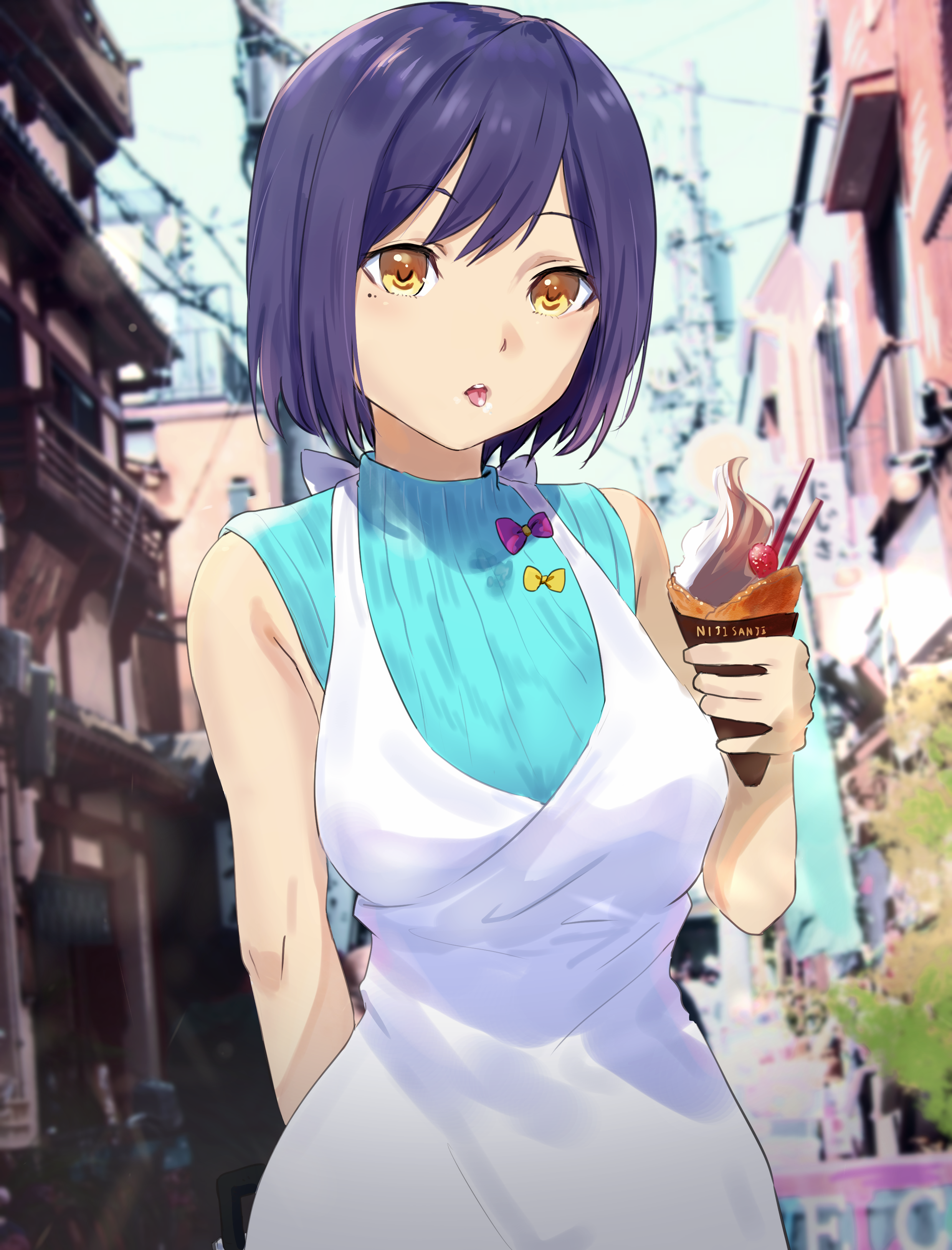Anime Girls Anime Digital Art Ice Cream Misaki Nonaka 2480x3256