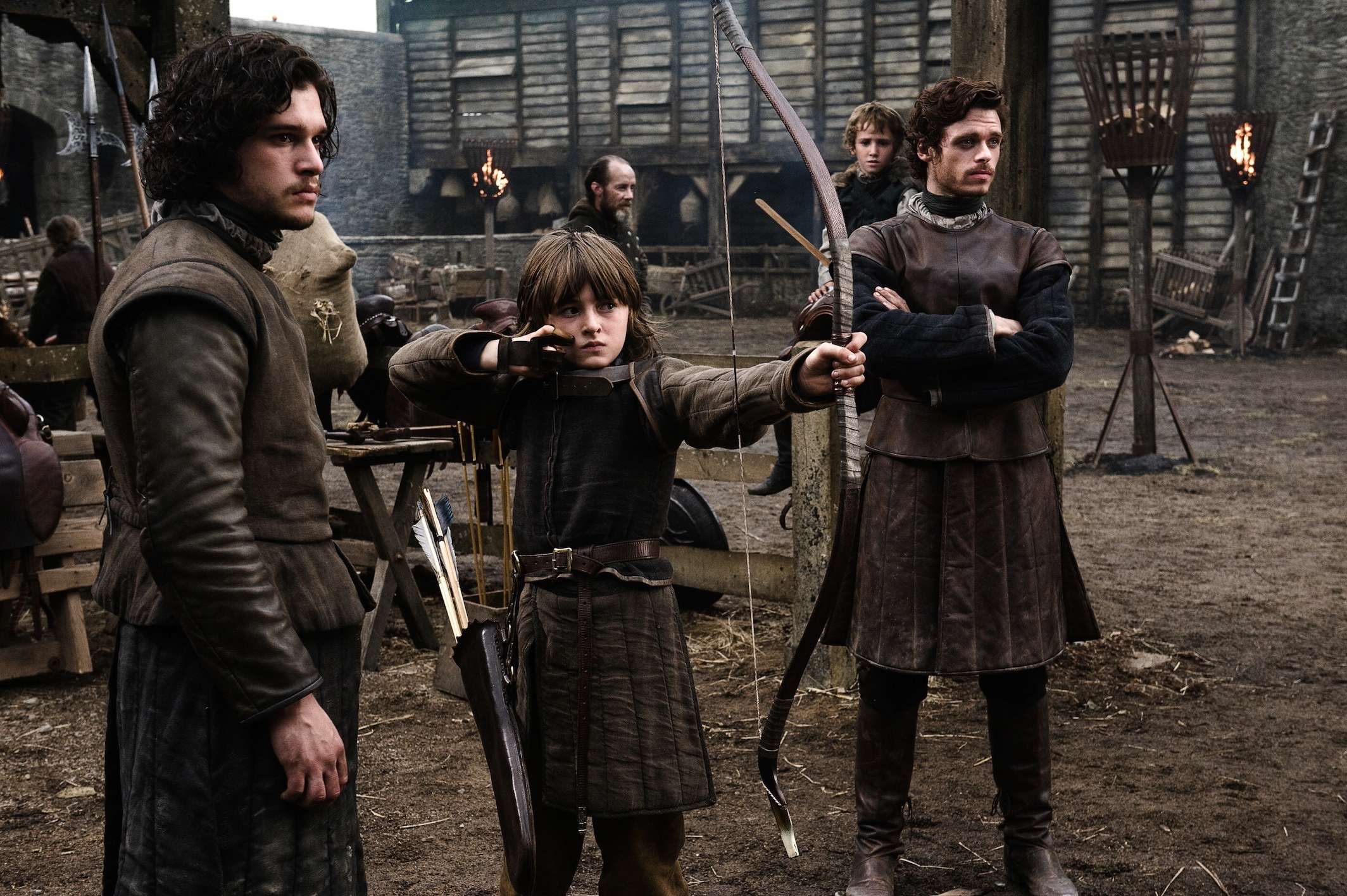 Bran Stark Isaac Hempstead Wright Jon Snow Kit Harington Richard Madden Robb Stark 2128x1416