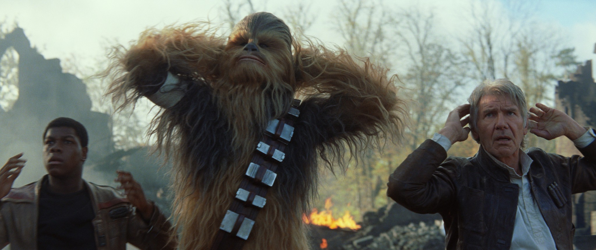 Chewbacca Finn Star Wars Han Solo Harrison Ford John Boyega Star Wars Star Wars Episode Vii The Forc 2048x858
