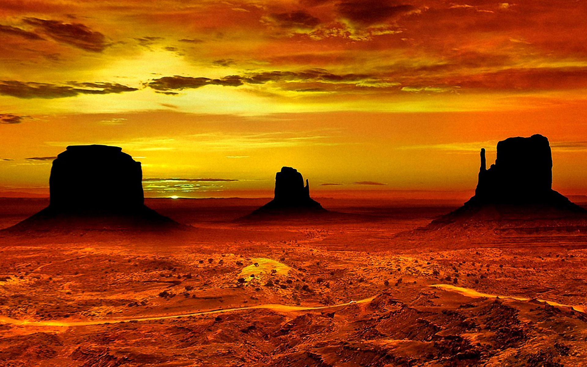Desert Earth Monument Valley Rock Sunset Utah 1920x1200