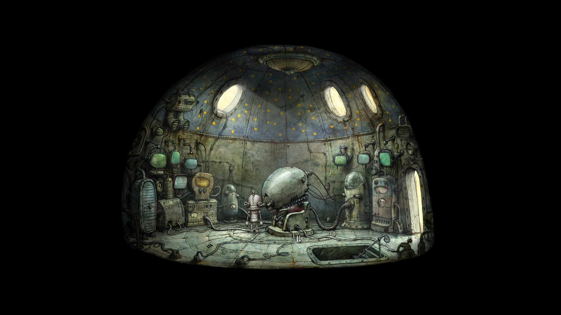 Black Cartoon Machinarium Robot 1920x1080