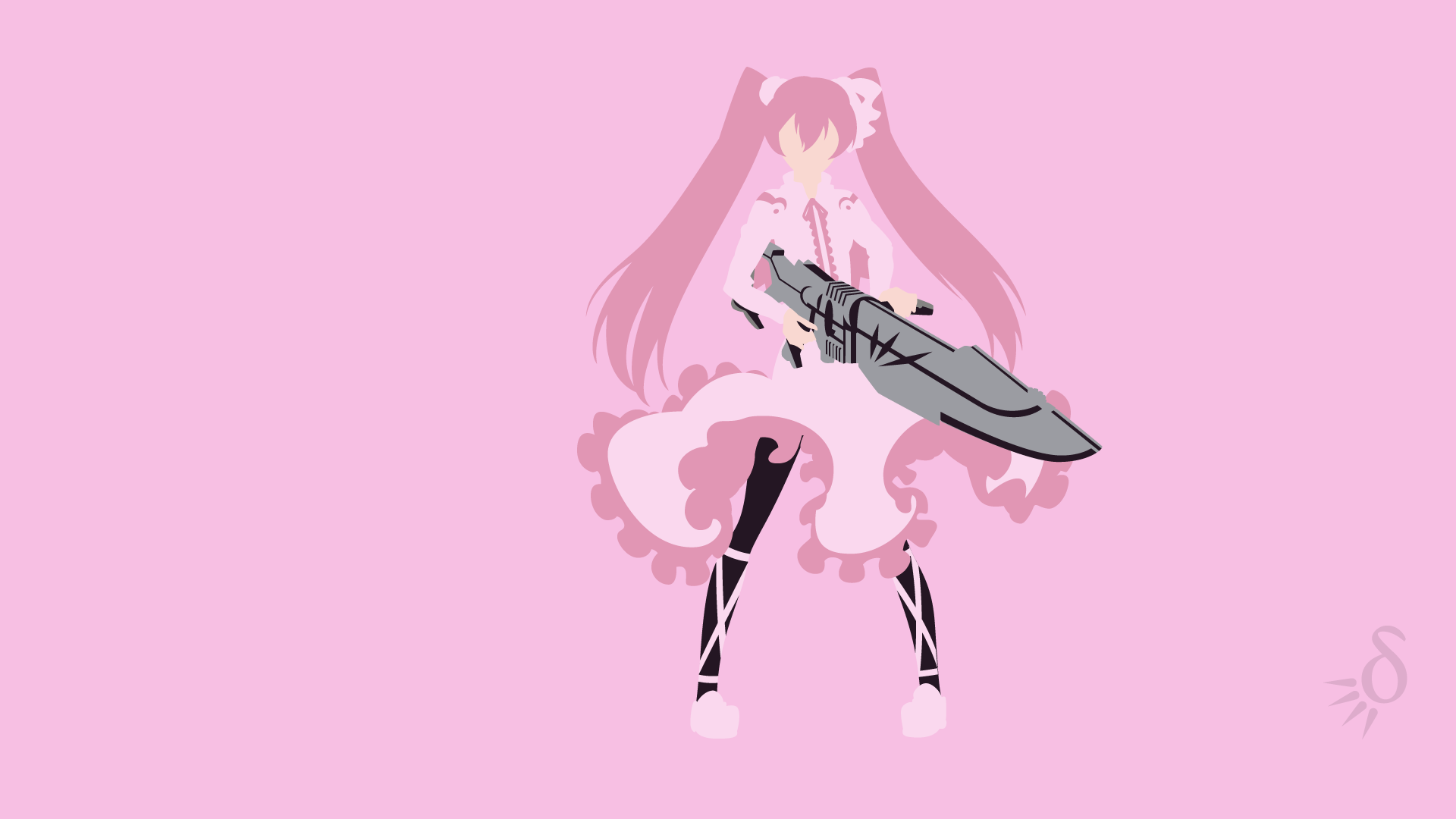 Akame Ga Kill Anime Dress Long Hair Mine Akame Ga Kill Minimalist Pantyhose Pink Dress Pink Hair Twi 1920x1080