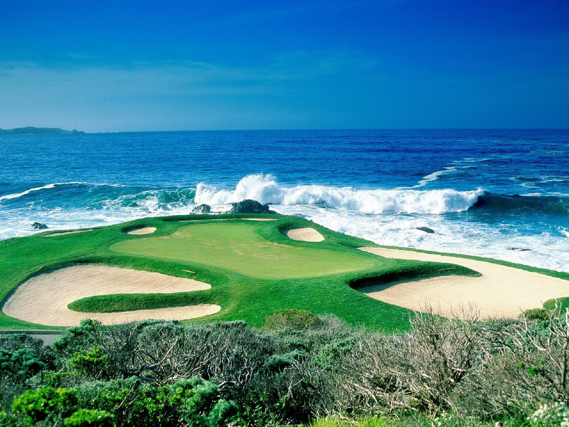 Bunker Golf Golf Course Golf Green Ocean Sport Wave 1920x1440