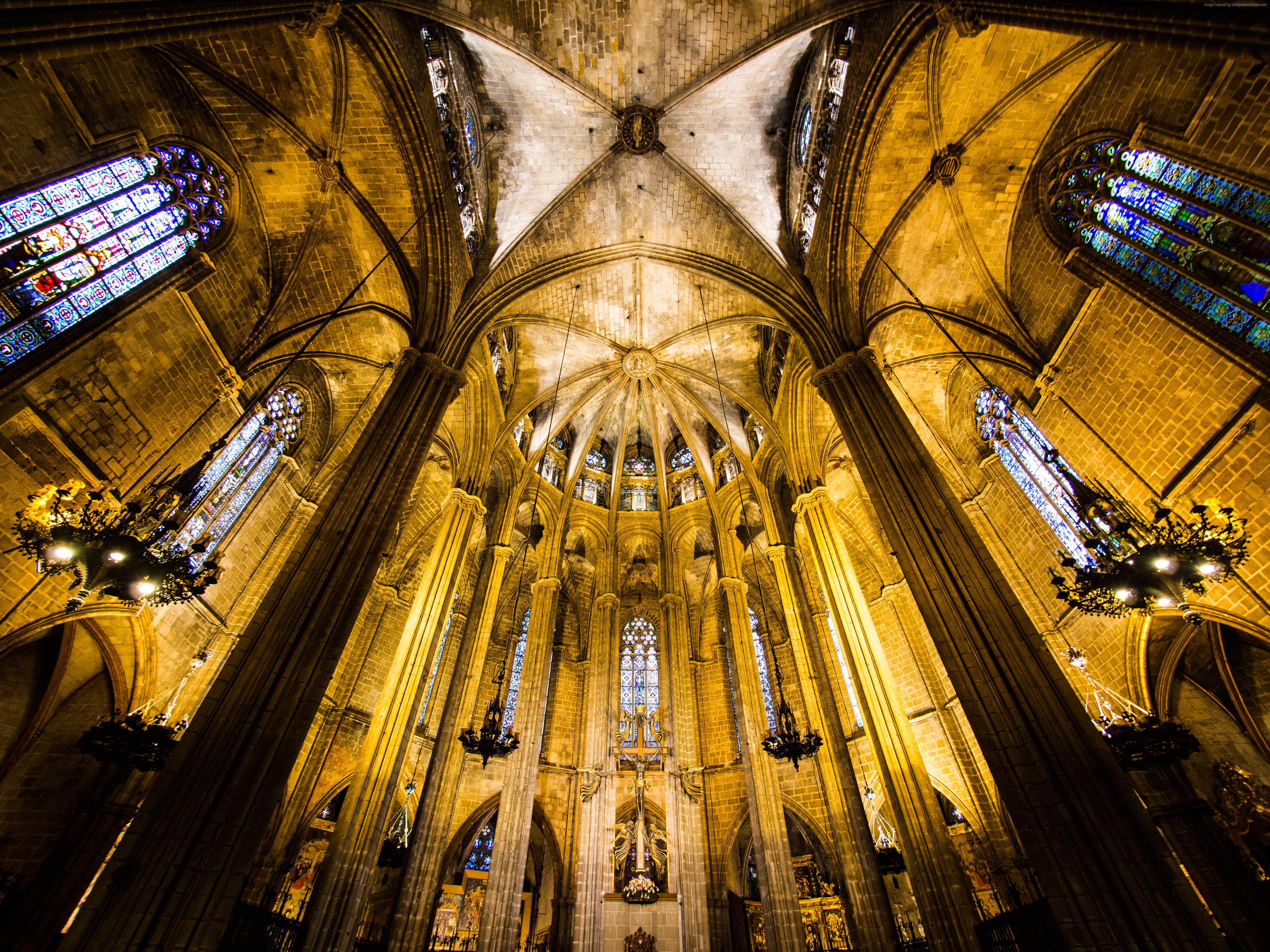 Arch Architecture Barcelona Barcelona Cathedral Cathedral Religious Spain Stained Glass 4608x3456
