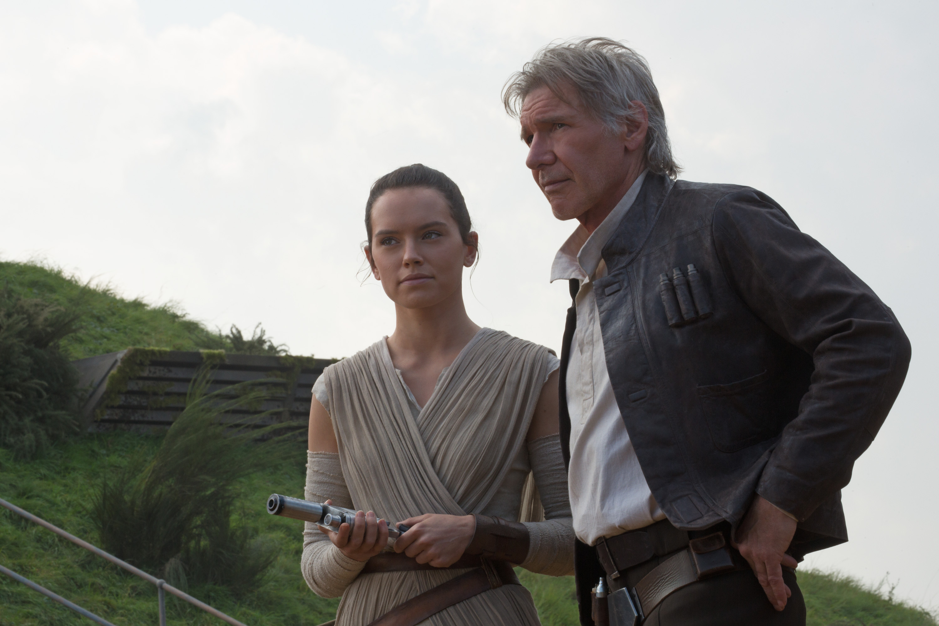 Daisy Ridley Han Solo Harrison Ford Rey Star Wars Star Wars Star Wars Episode Vii The Force Awakens 3000x2000