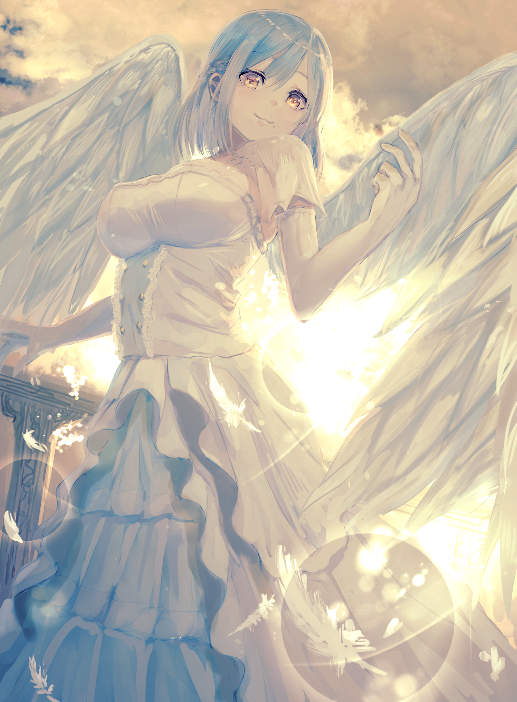 Anime Girls Anime Digital Art Moira Nijisanji Angel Wings Misaki Nonaka 1665x2260