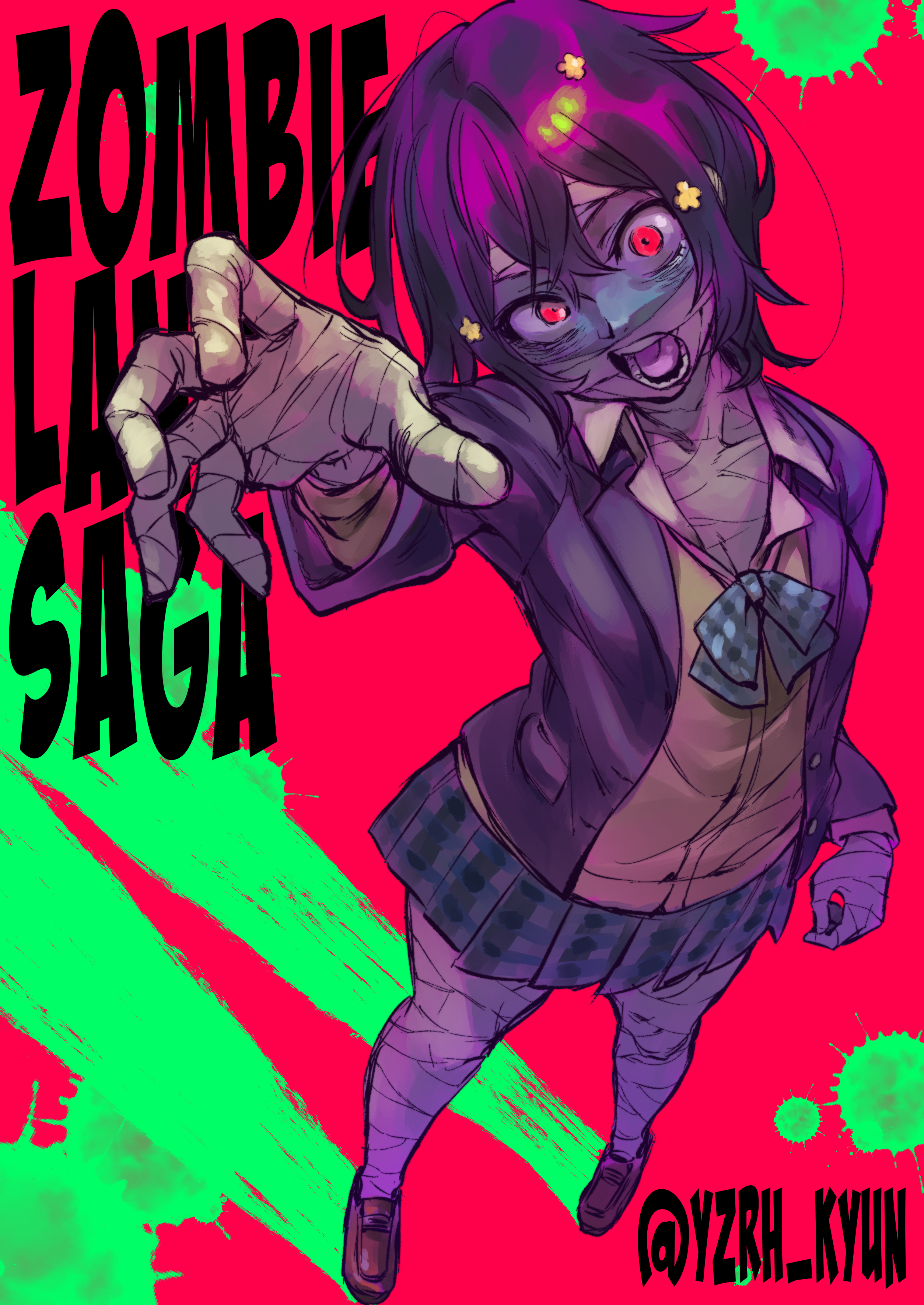 Zombieland Saga Monster Girl Zombies School Uniform JK Short Hair Open Mouth Anime Girls Vertical 2D 2508x3541