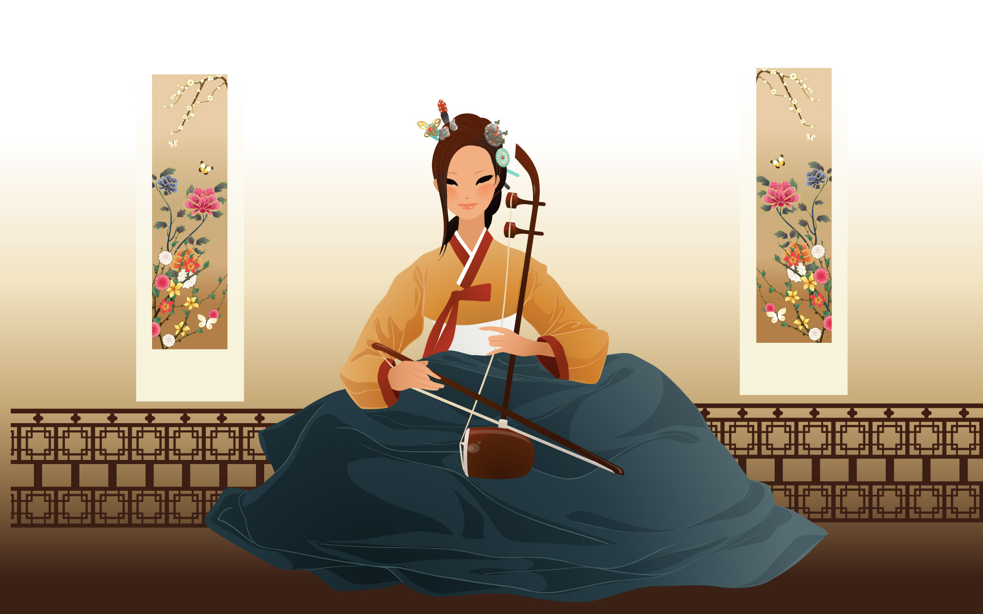 Korea Traditional Costume Woman 1920x1200