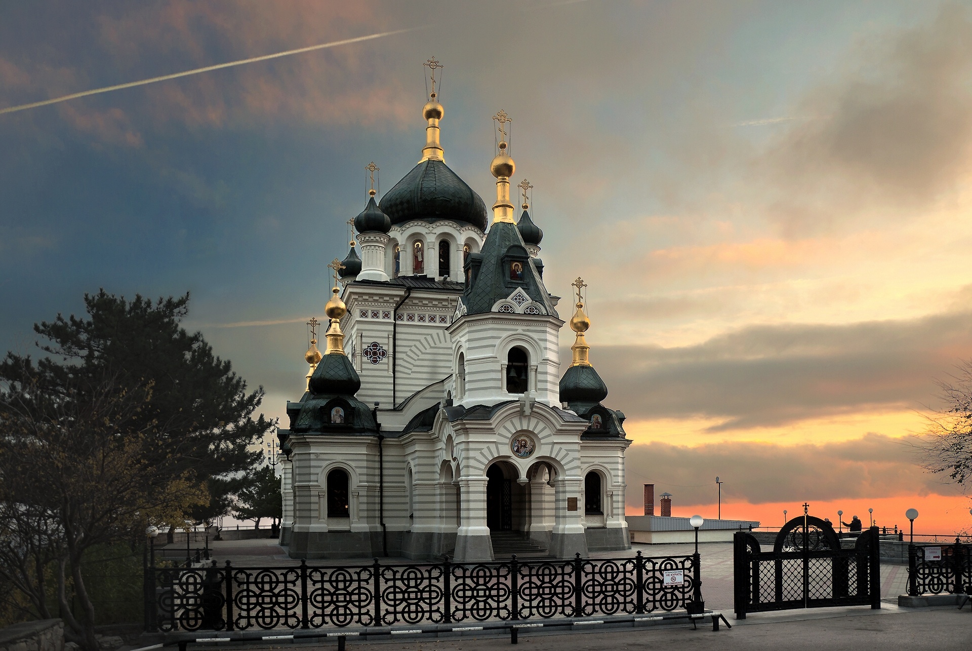 Architecture Church Gate Religious Russia Sunset 1920x1285