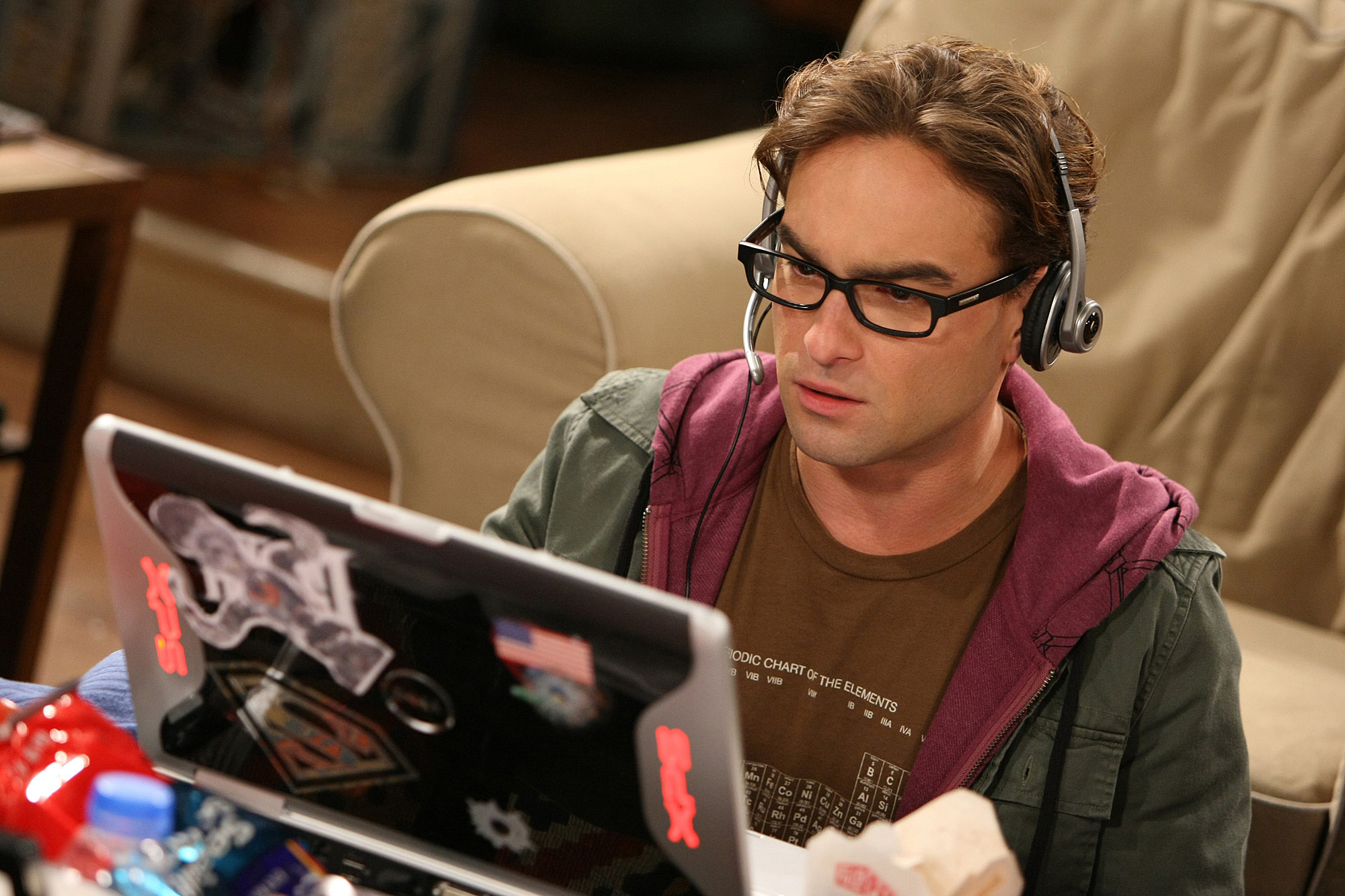 Computer Johnny Galecki Leonard Hofstadter Nerd The Big Bang Theory 2000x1333